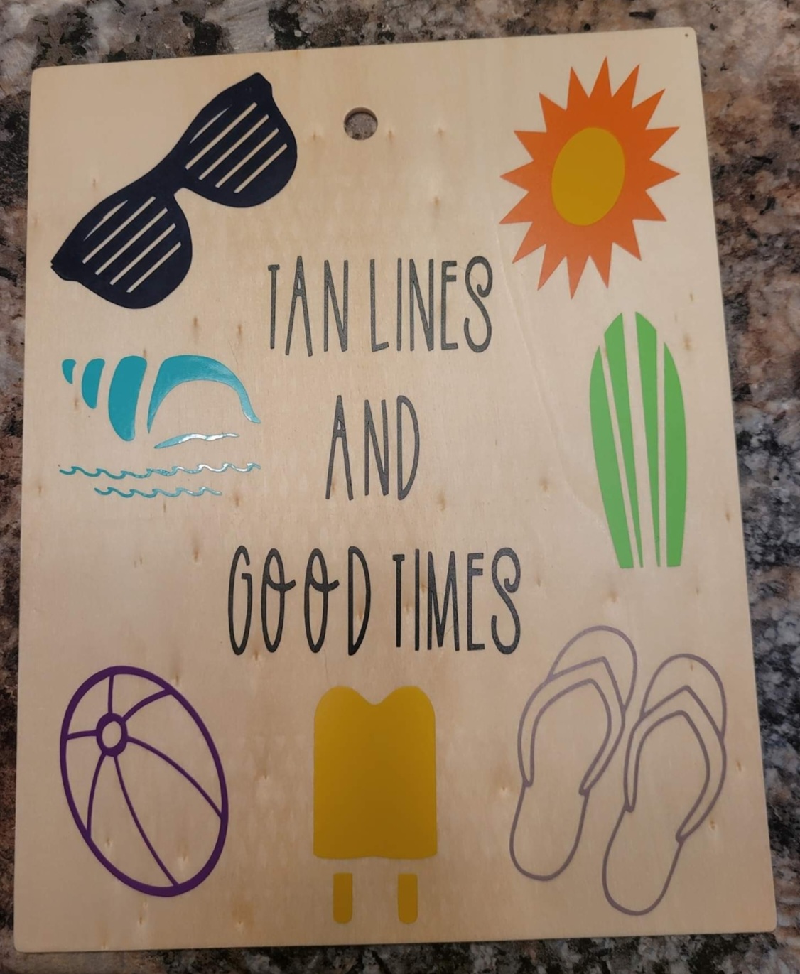 Summer-Themed Wooden Plaque