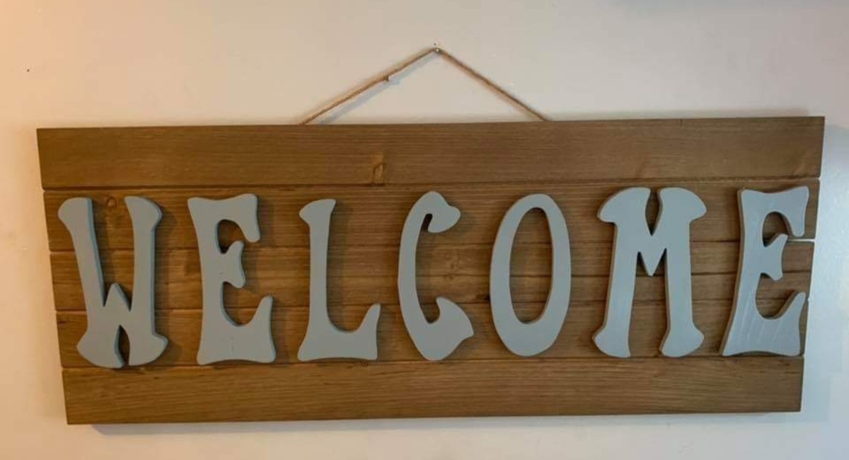 Welcome Wooden Wall Sign