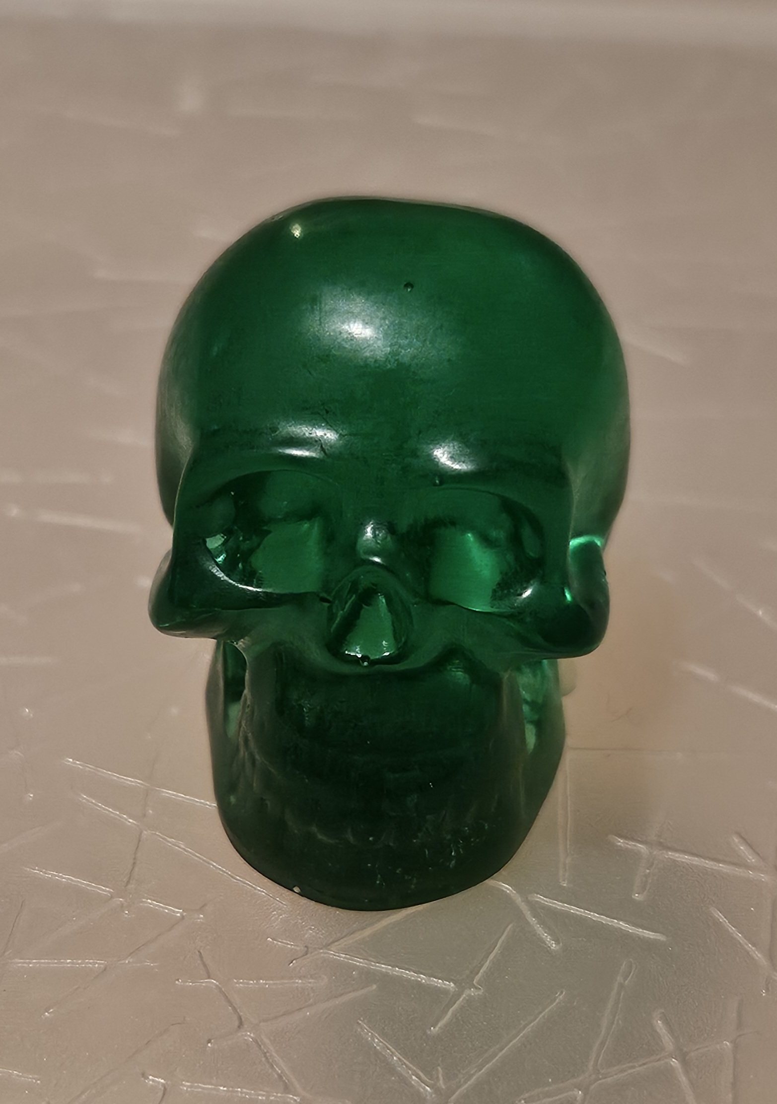 Green Glass Skull