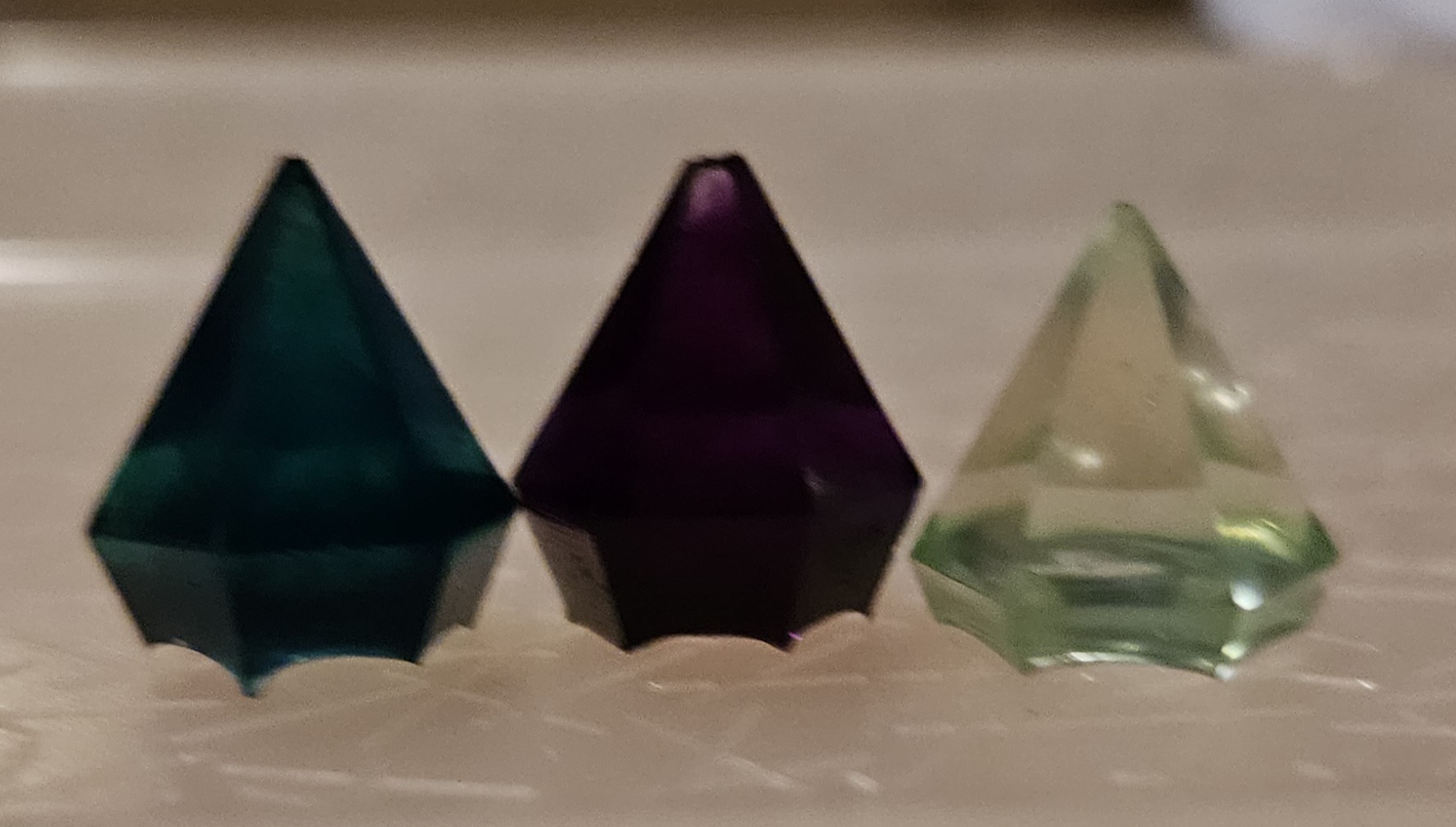 Set of Three Colored Crystals