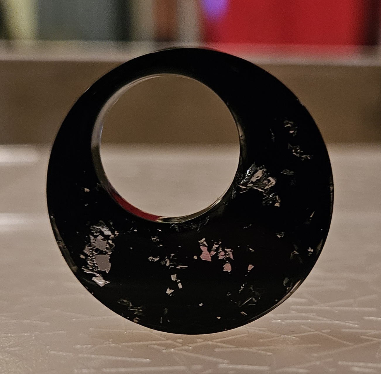 Black Donut Shape Pendent