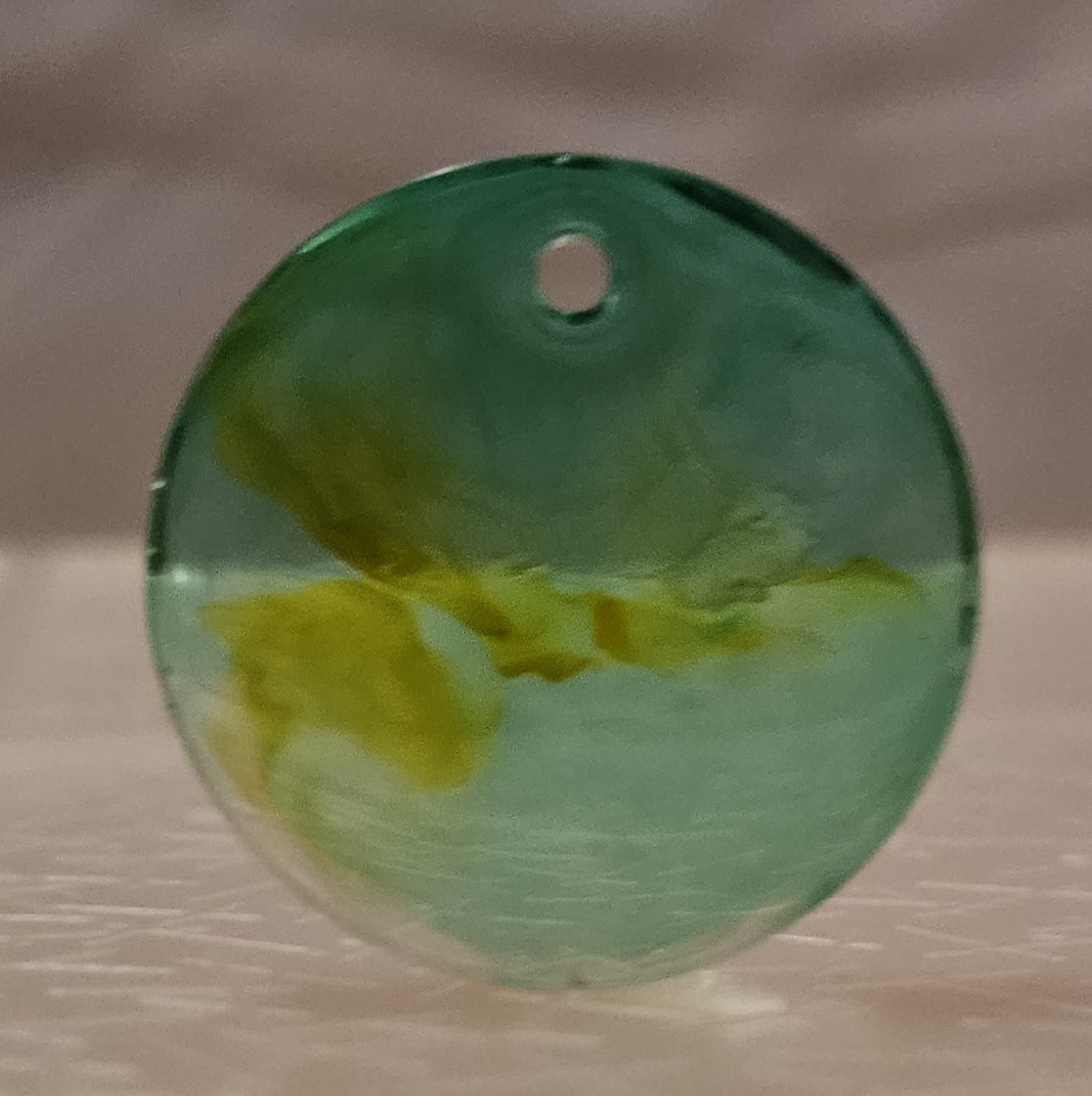 Green and Yellow Round Pendant