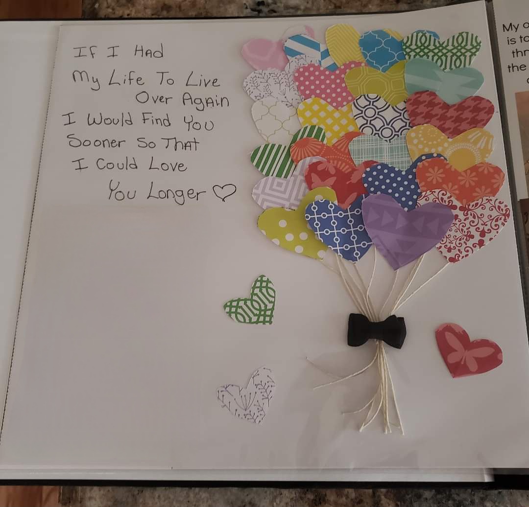 Handmade Heart Balloon Scrapbook Page