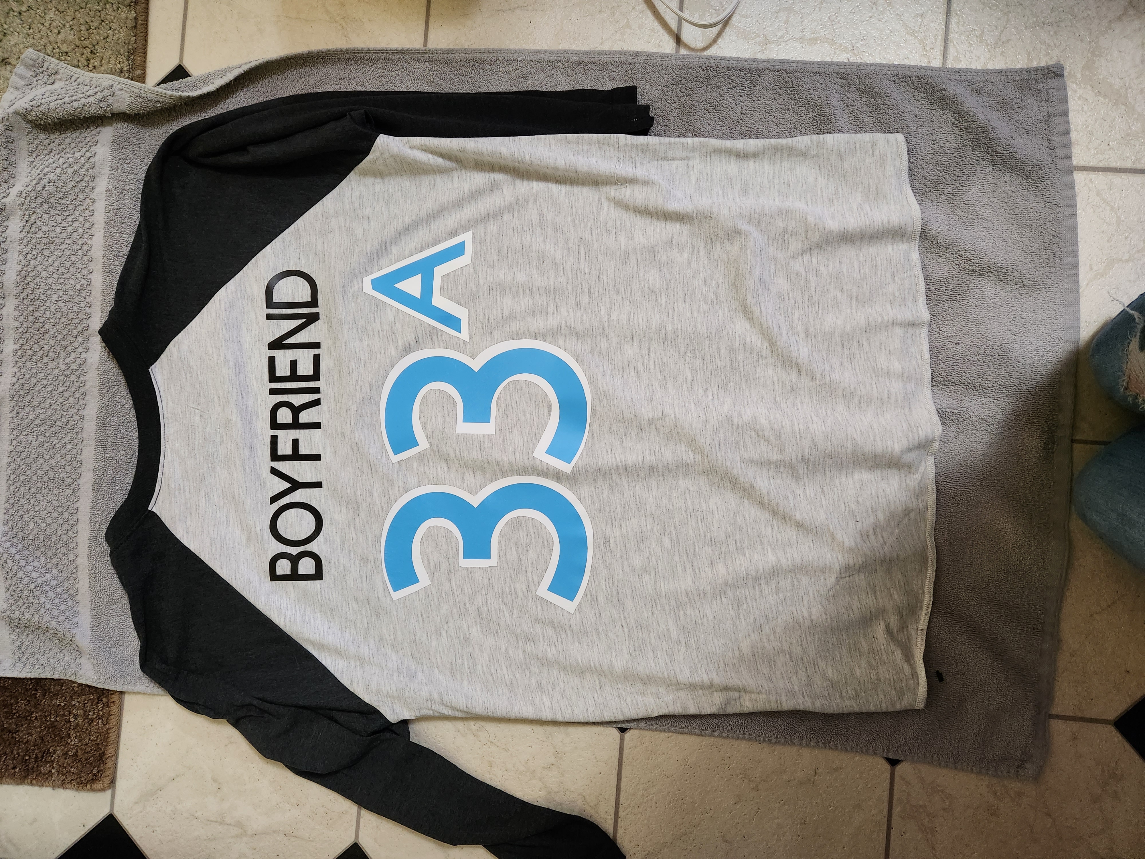 Gray and Black Couples T-Shirt