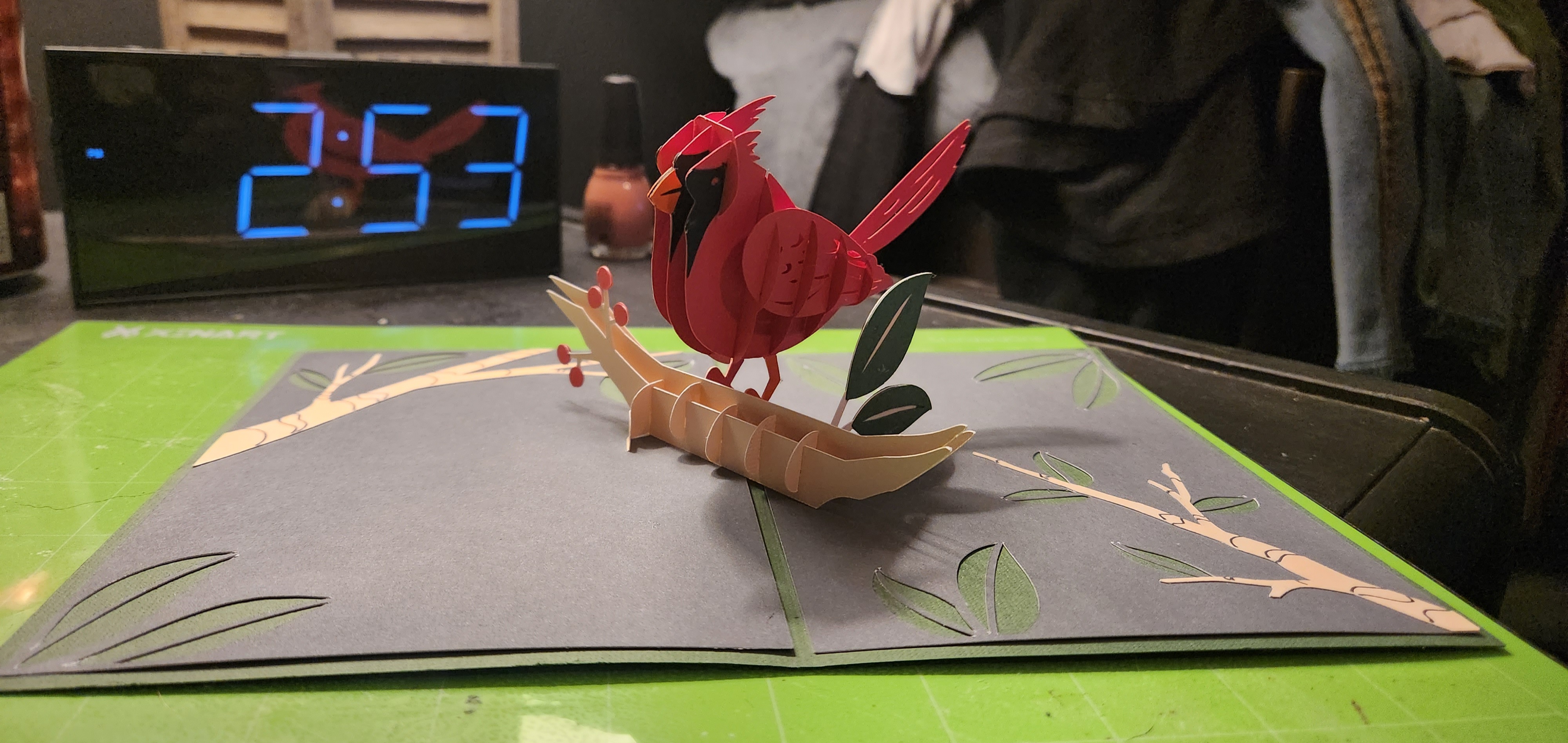 3D Cardinal Bird Pop-Up Card