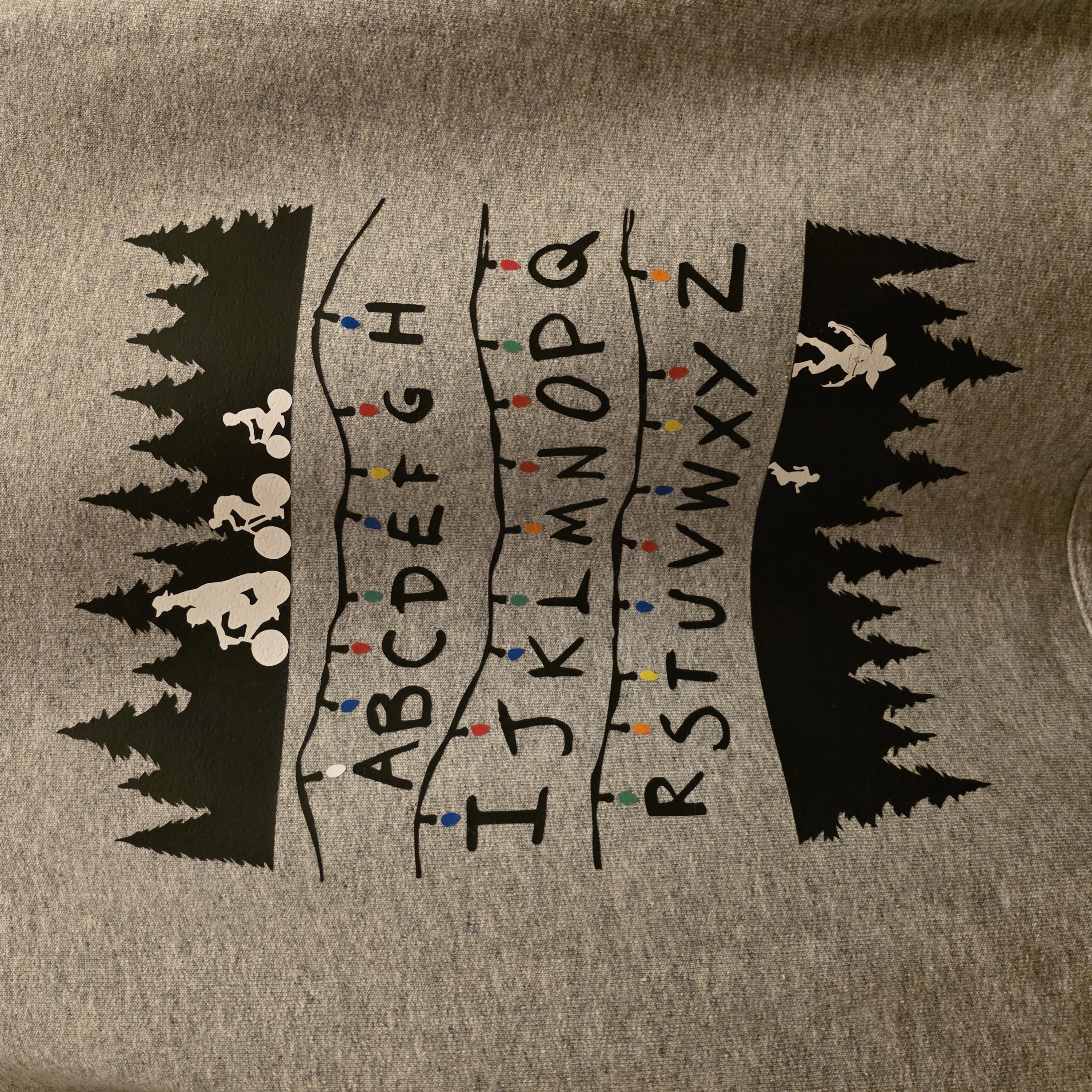 Stranger Things Gray Alphabet Hoodie