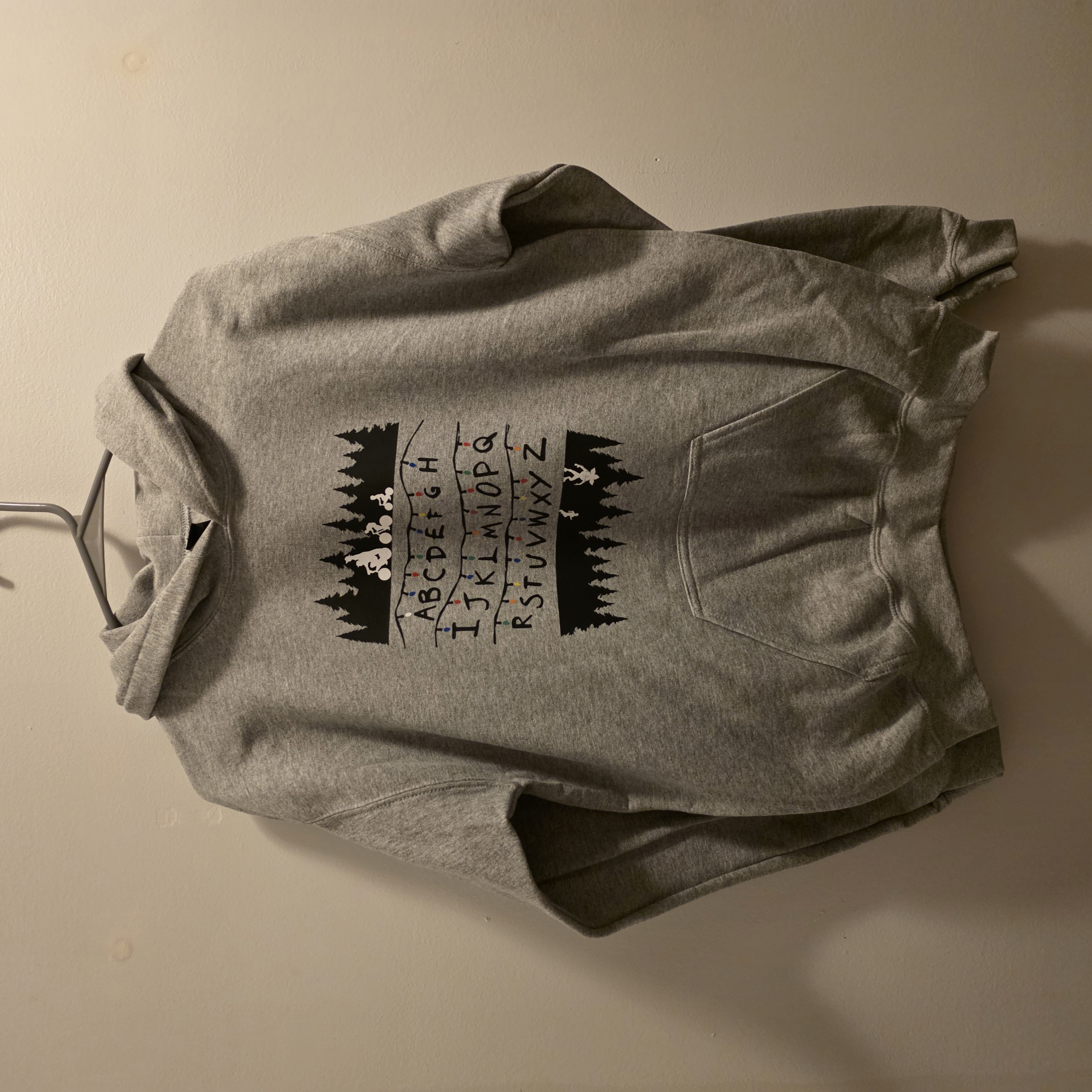 Stranger Things Gray Alphabet Hoodie