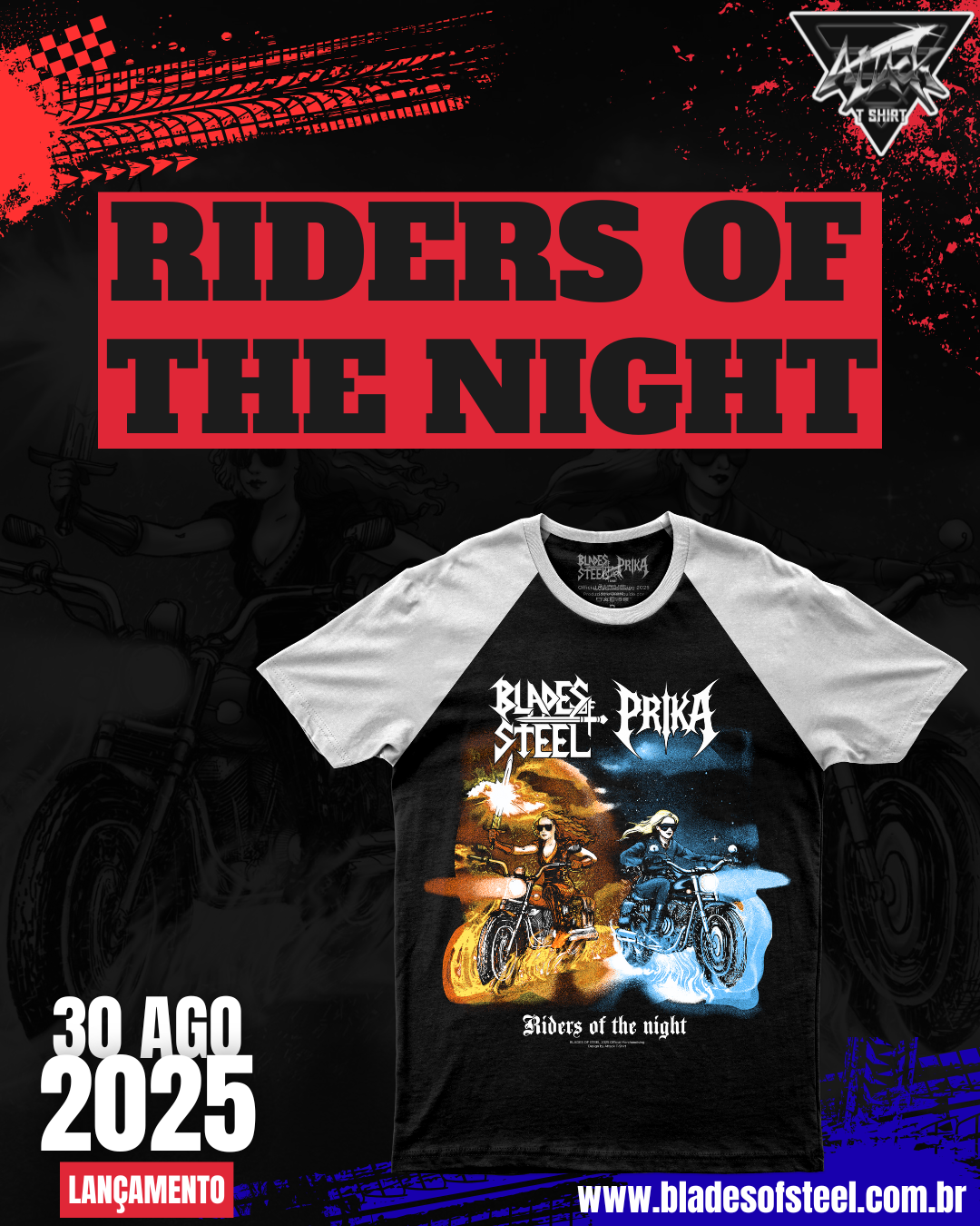 Camiseta Branca Riders of the night