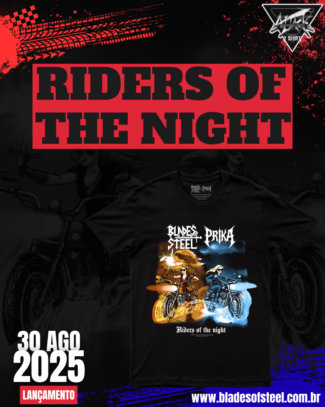 Camiseta Preta Riders of the night