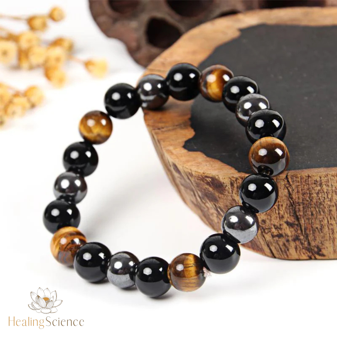 Tiger Eye and Hematite Beaded Bracelet