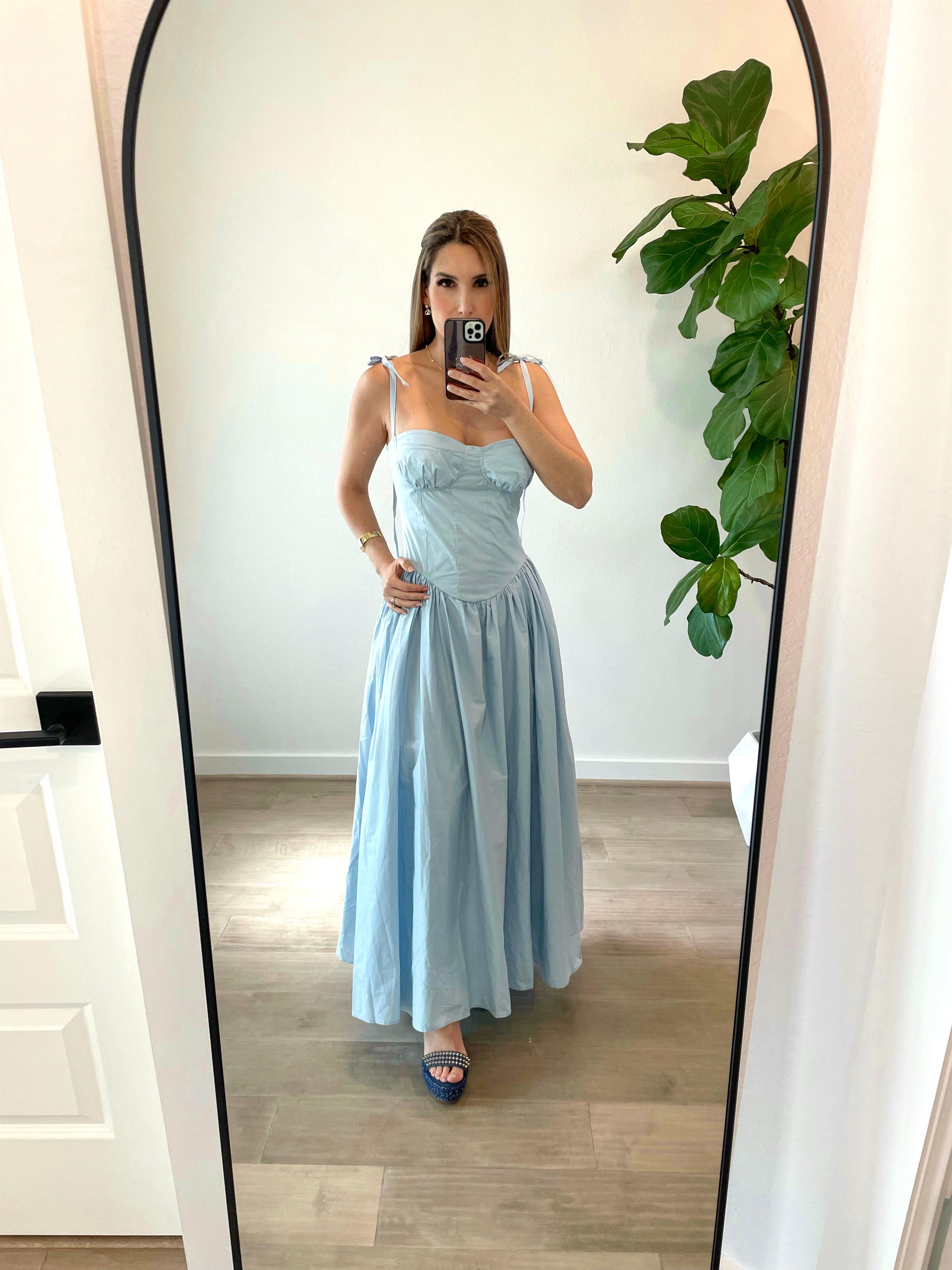 Light Blue Spaghetti Strap Dress