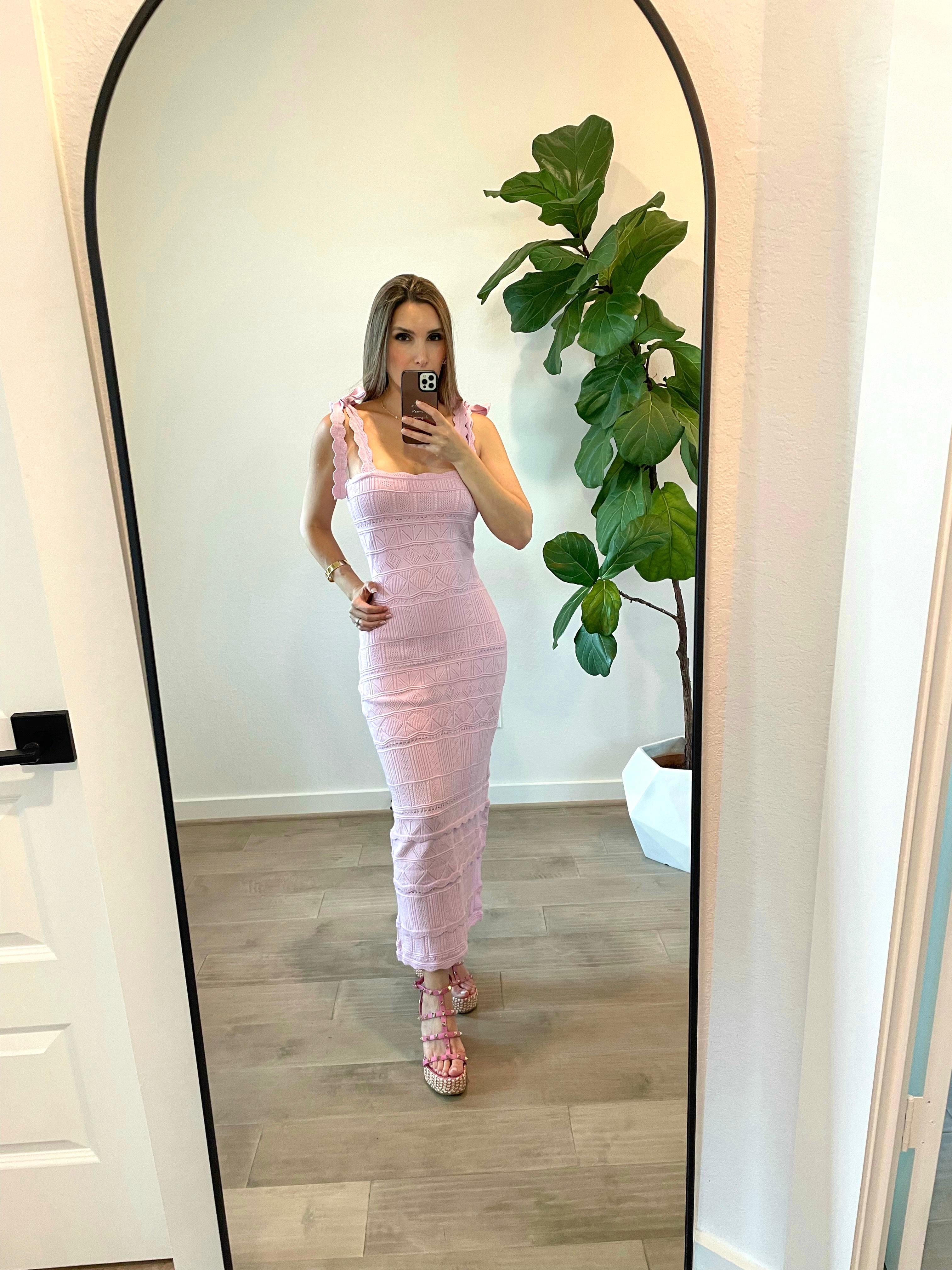Pink Sleeveless Midi Dress