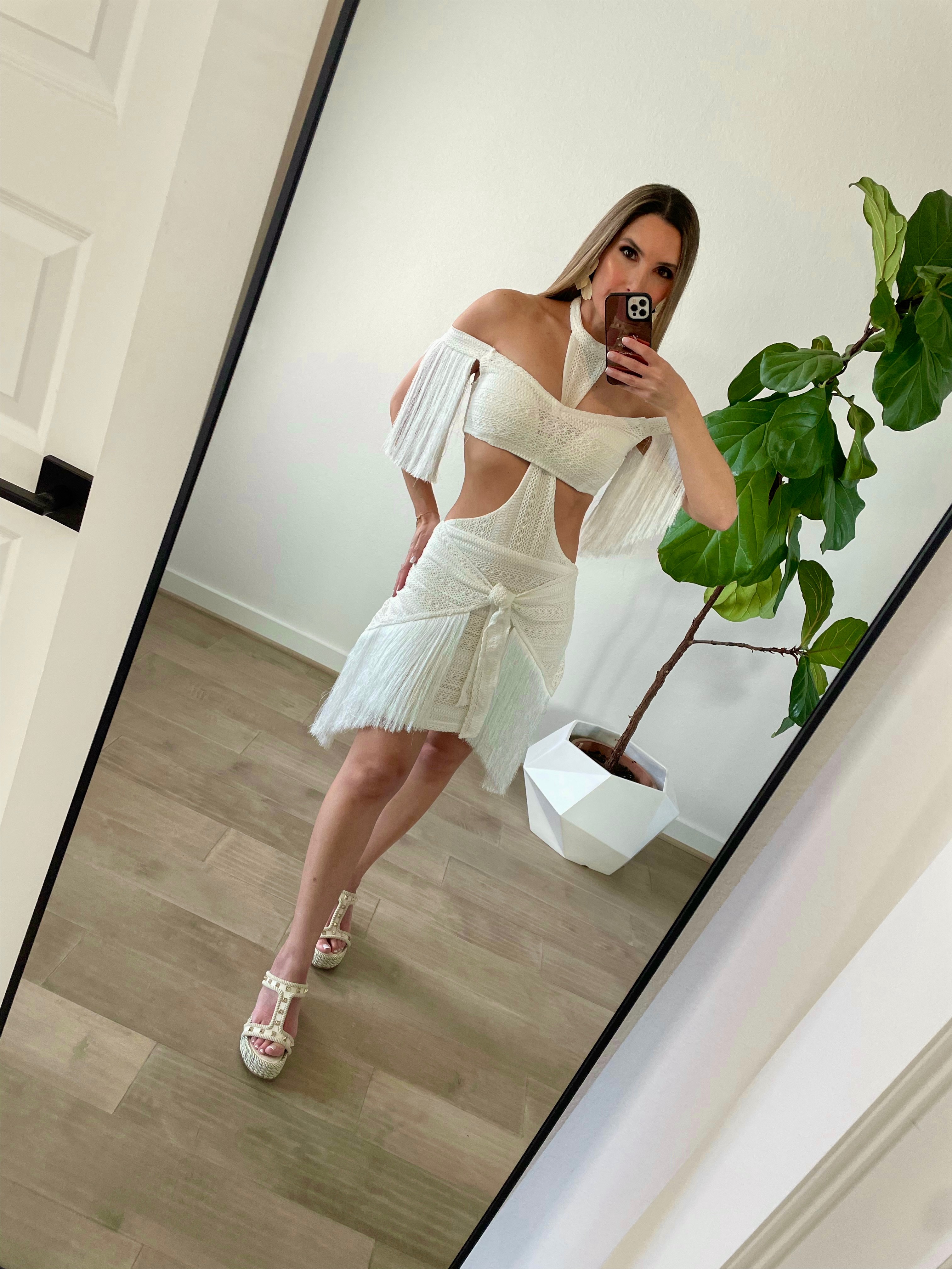 Elegant White Cutout Dress