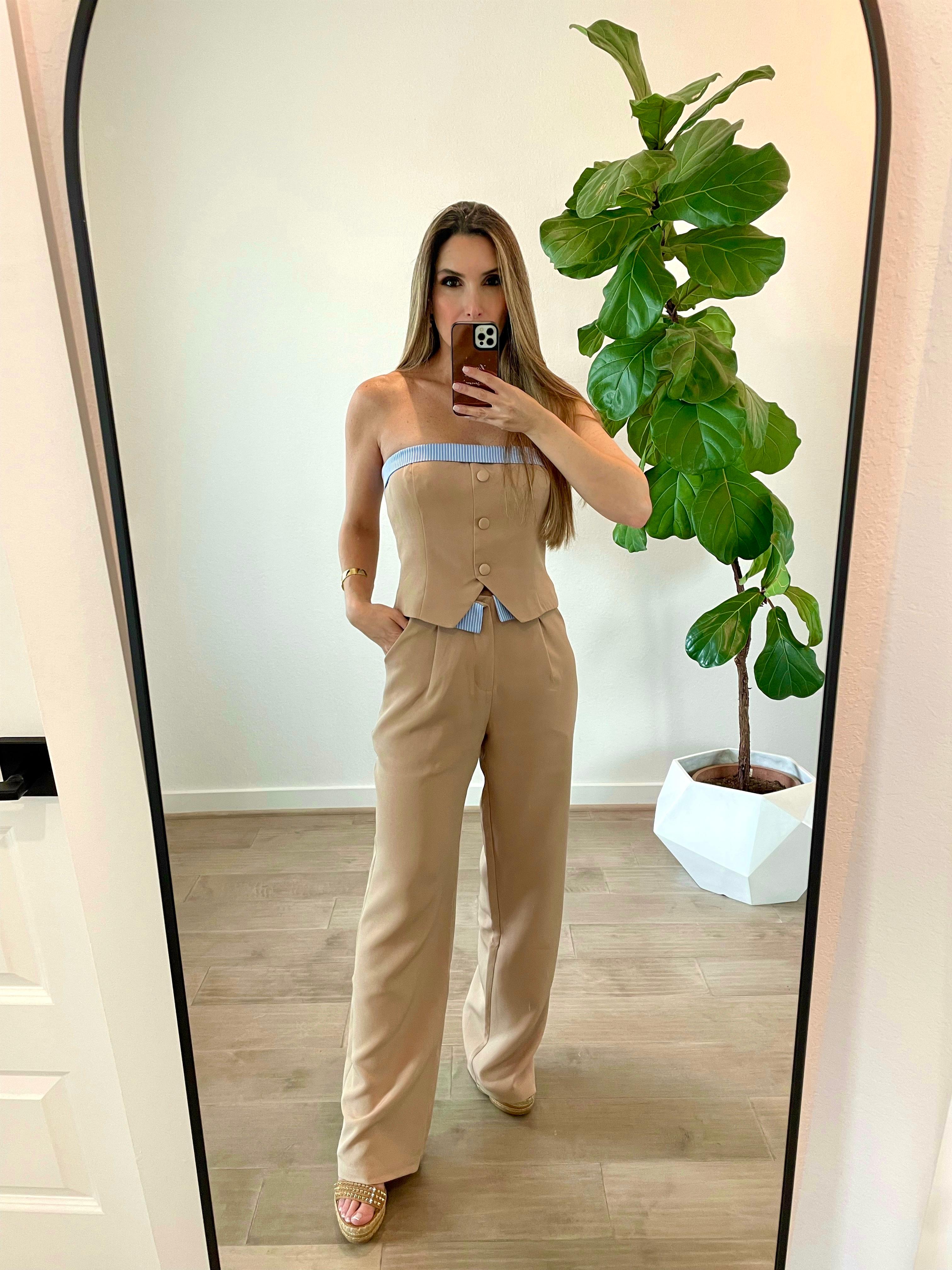 Tan-Sky Tube Top Set