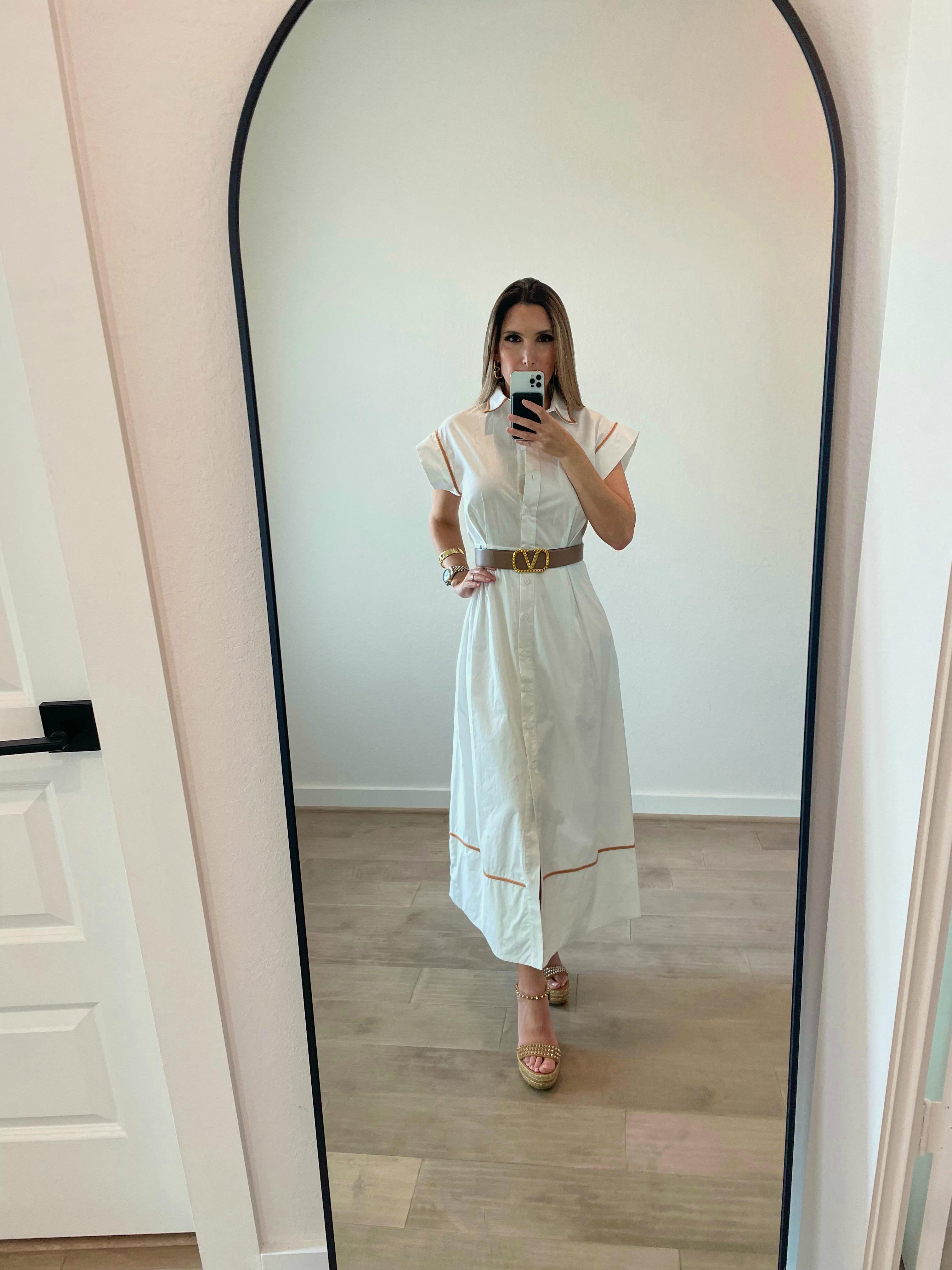 White Maxi Dress with Belt