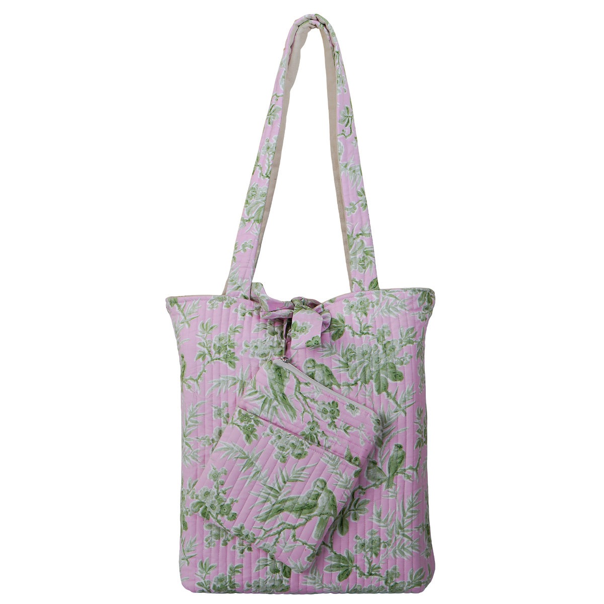 Spring Fern Quilted Tote Set