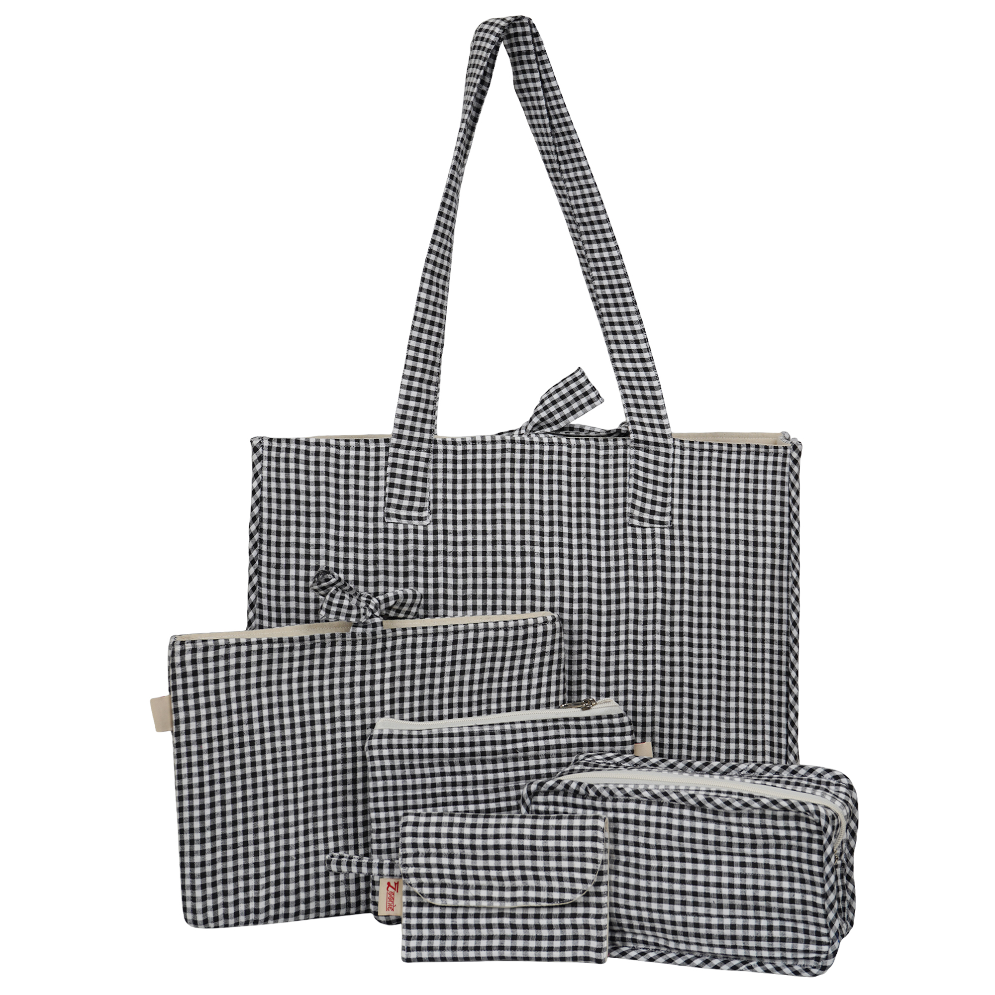 Gingham Patterned Bag Set