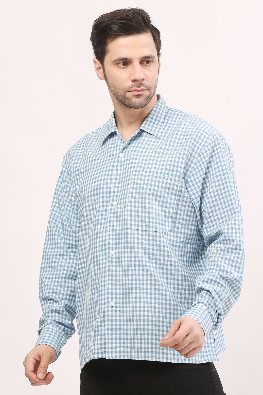 Men's Blue Checkered Shirt