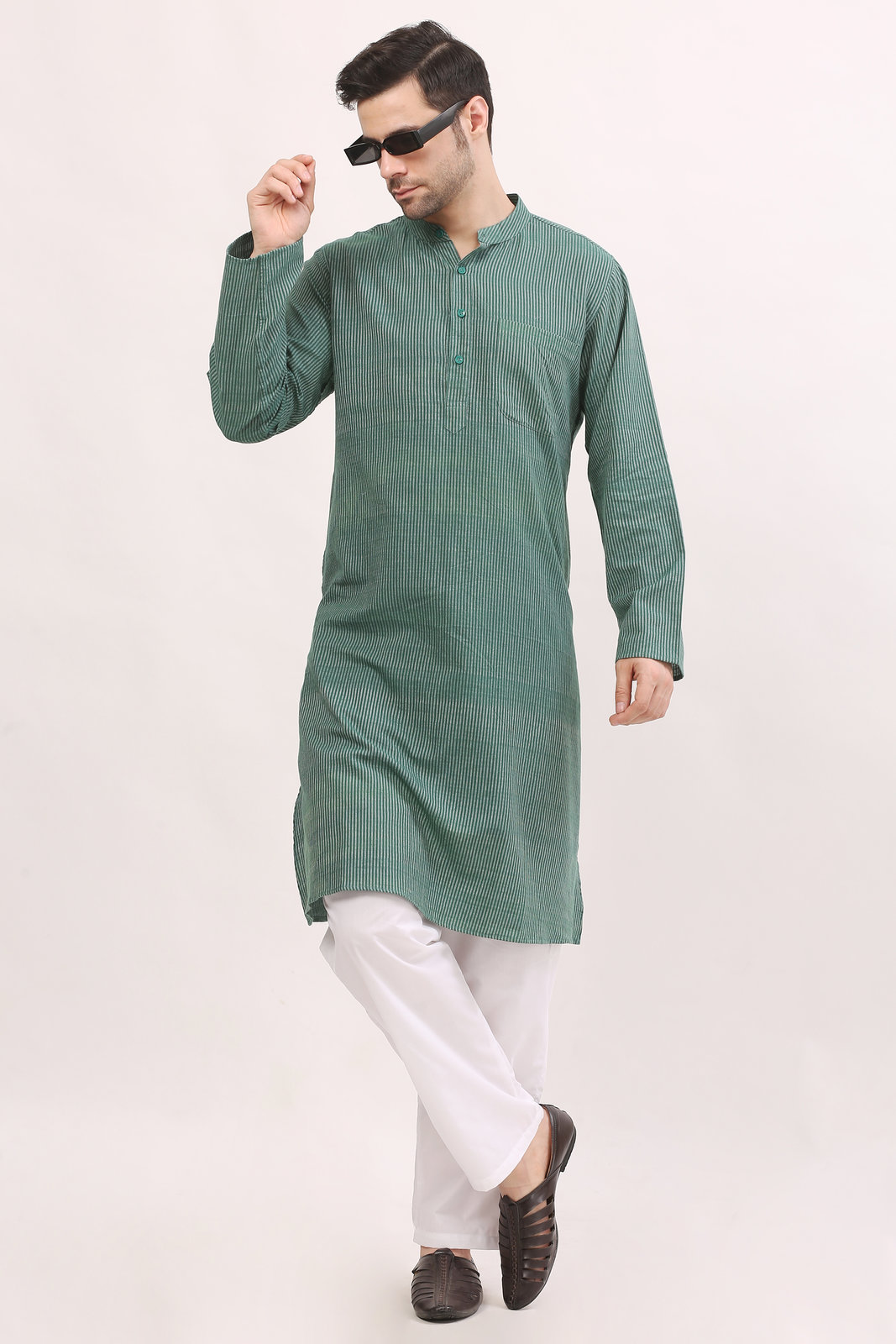Green Handloom Cotton Kurta