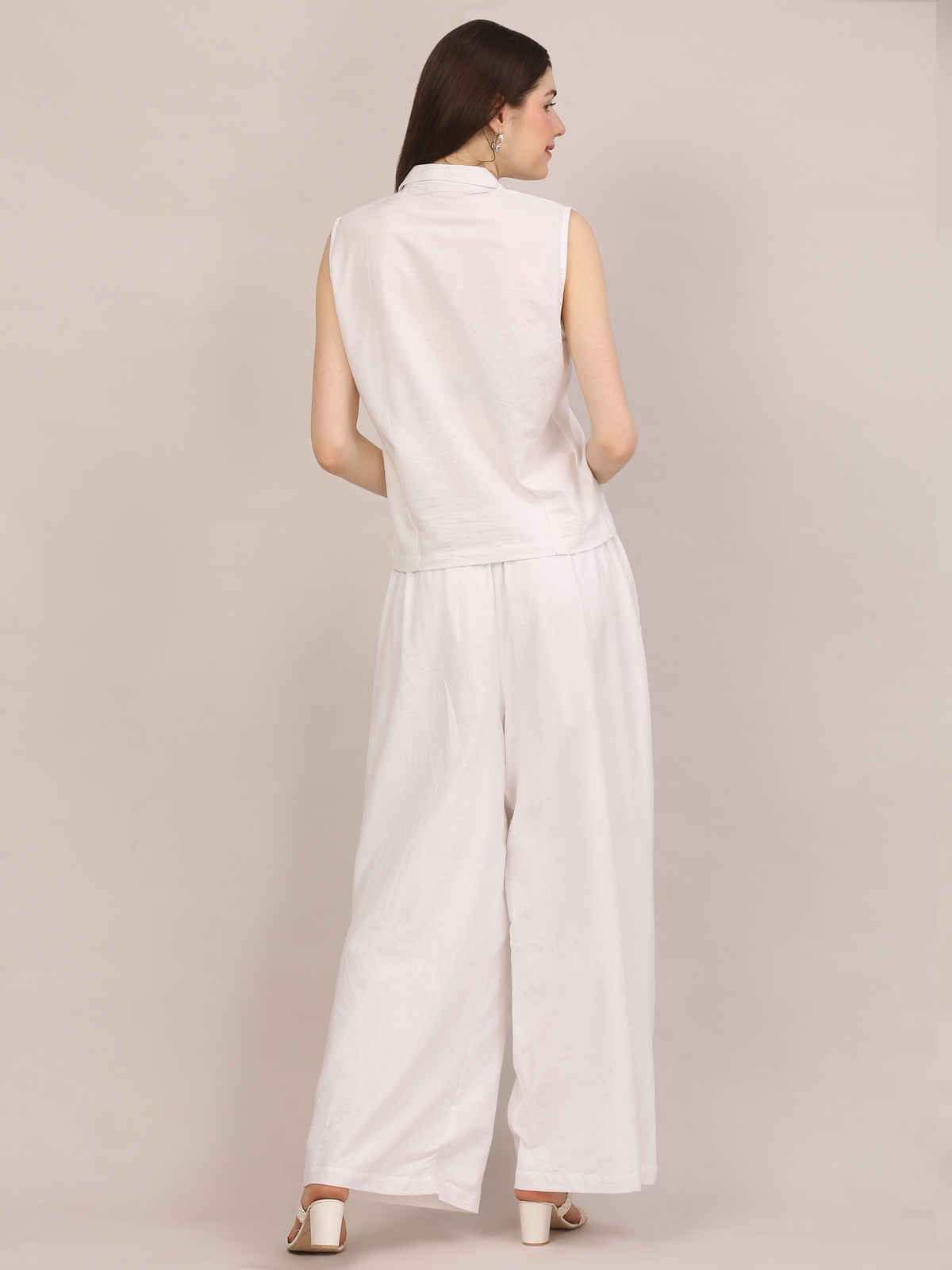 Handloom White Cotton Co-ord Set