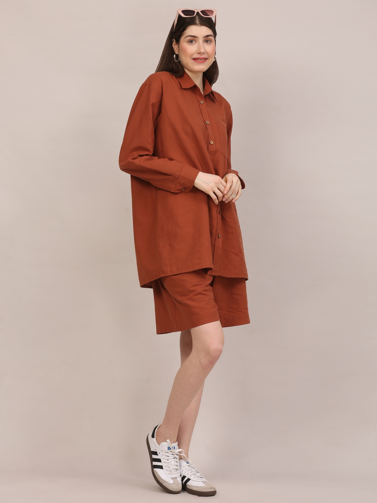 Handloom Rust Cotton Co-ord Set