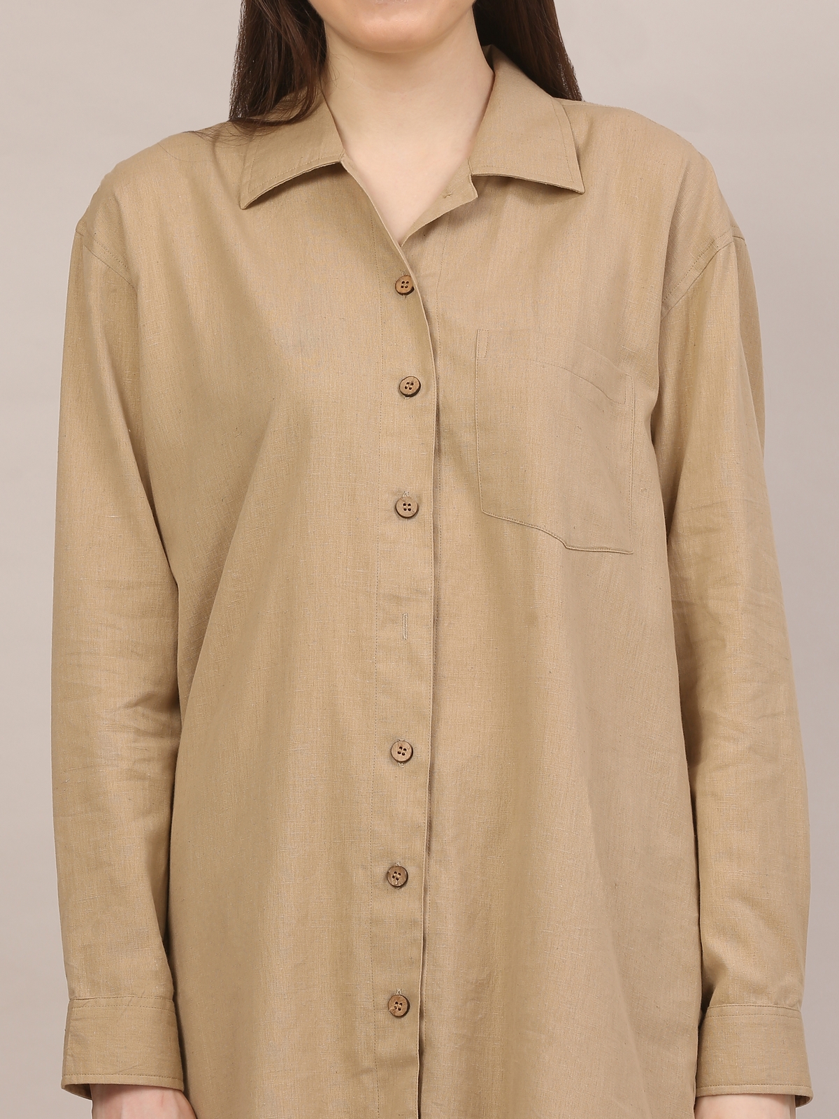 Handloom Beige Cotton Co-ord Set