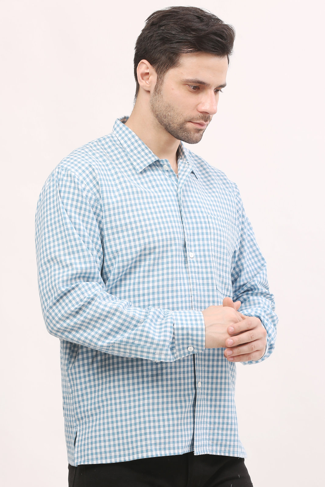 Men's Blue Checkered Shirt