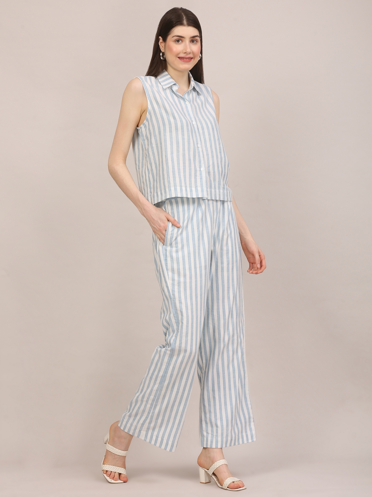 Handloom Striped Cotton Co-ord Set