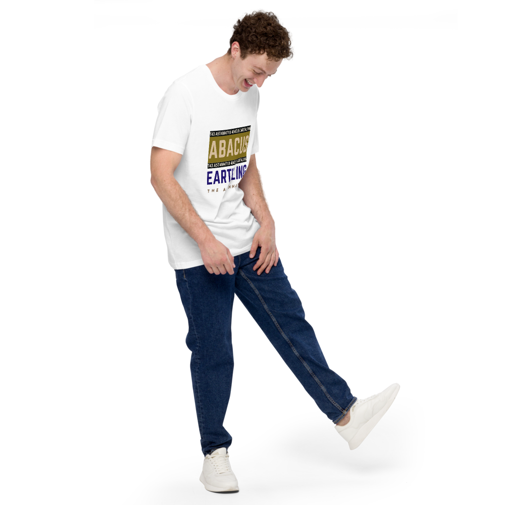 T-shirt - (Asthmatix) Abacus Earthling - White Cotton Tee 