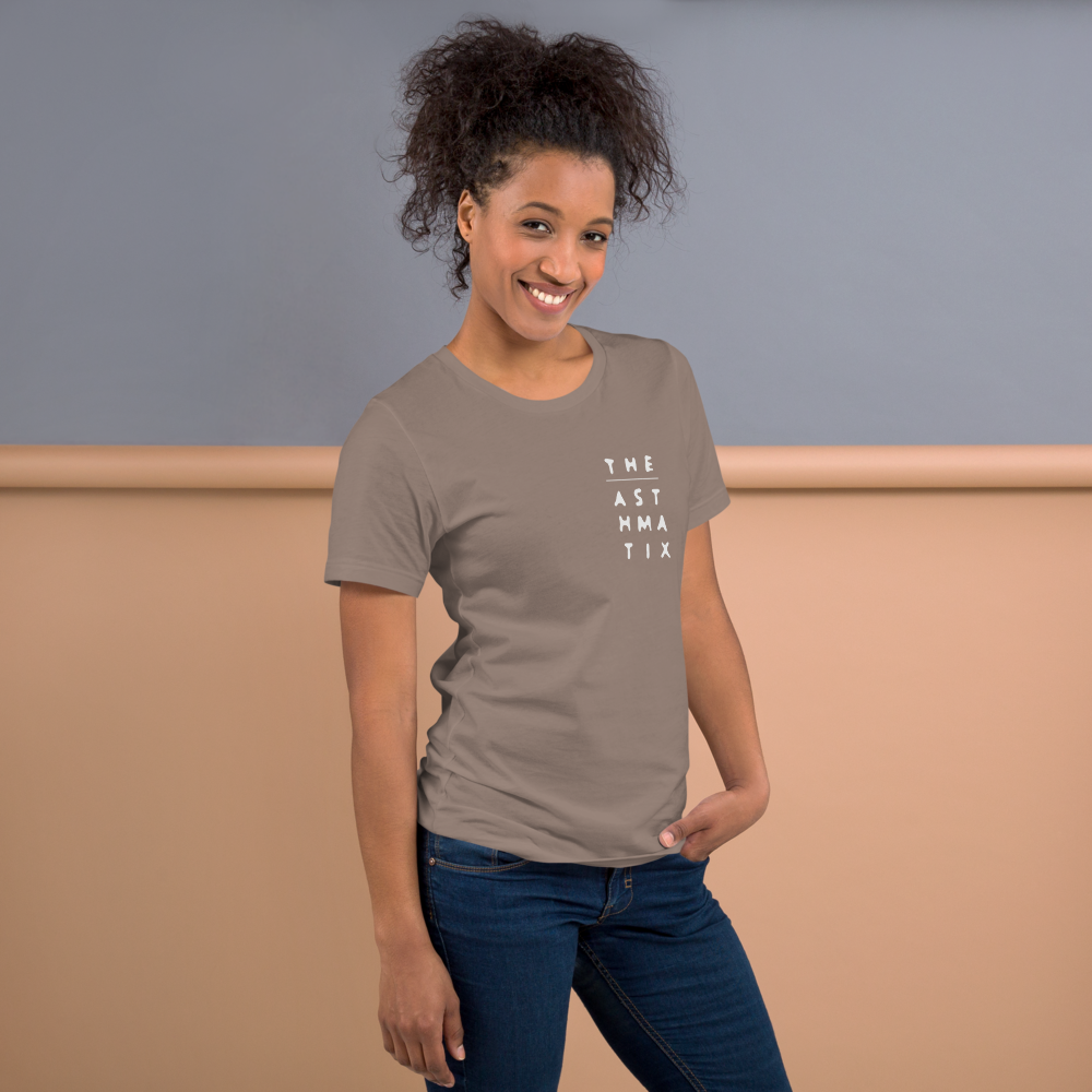 Pebble Grey Cotton Tee - Asthmatix Logo