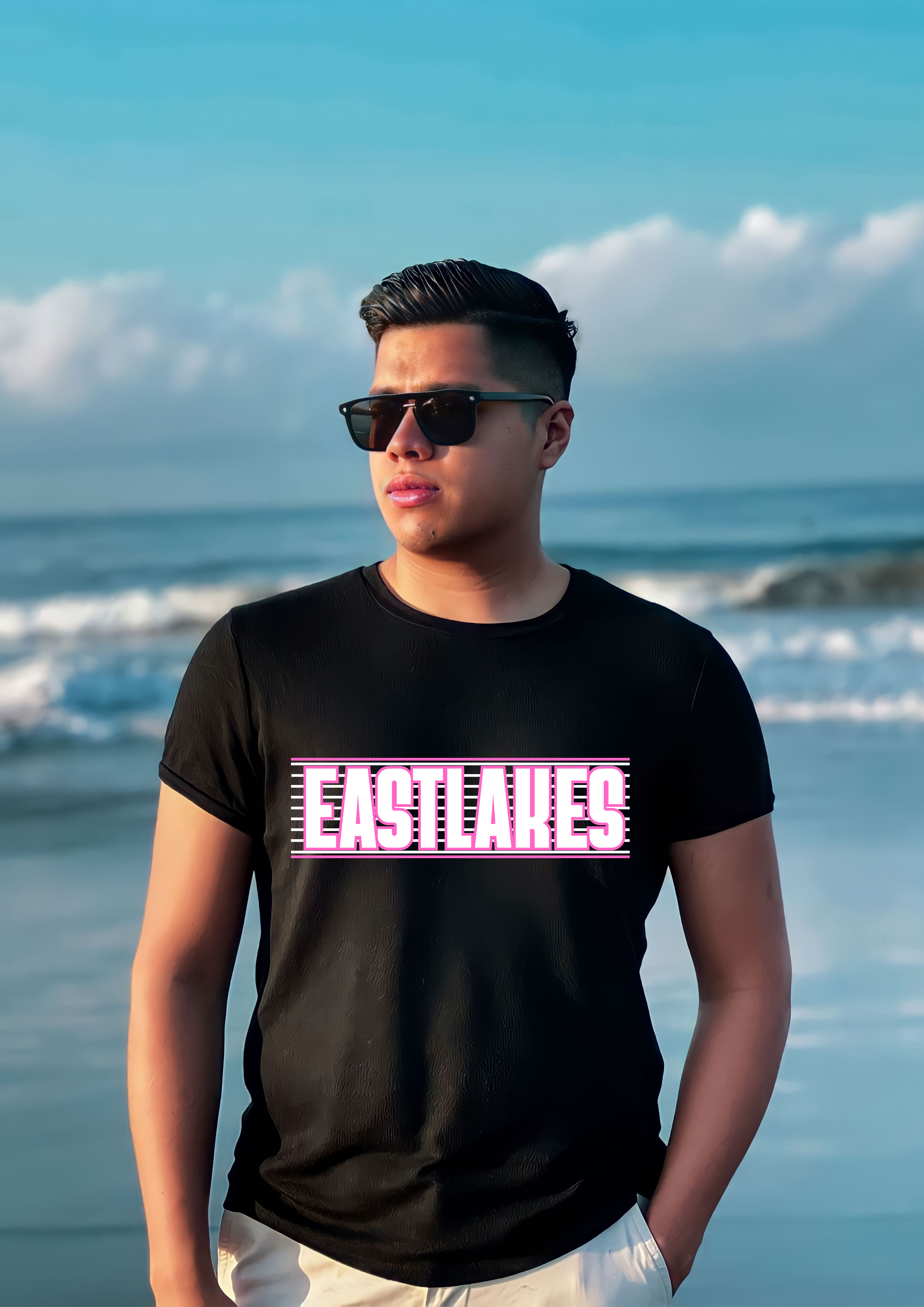 EASTLAKES Printed Black T-Shirt
