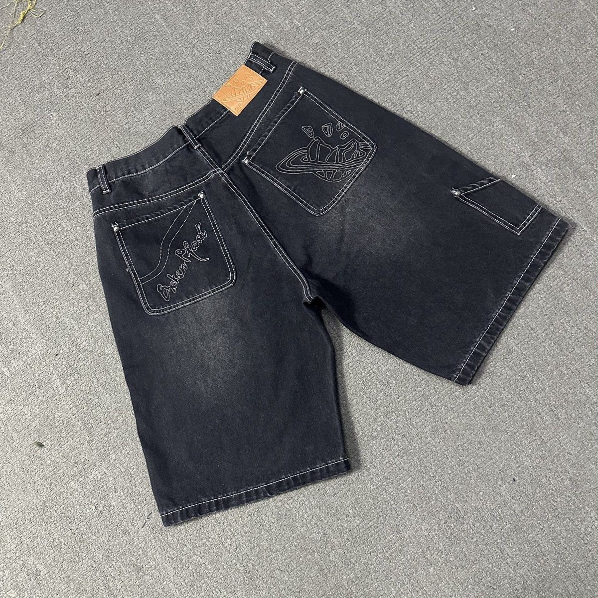 Broken Planet Black Denim Shorts