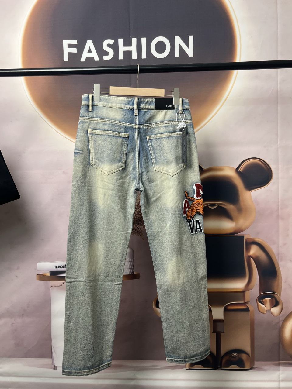 Amiri Embroidered Distressed Jeans