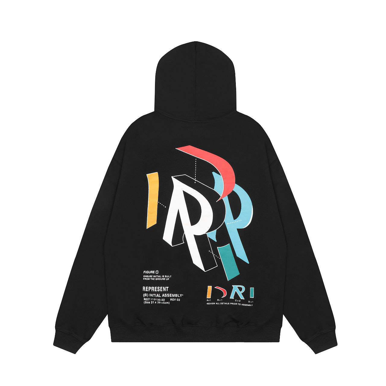 Represent Black Graphic Hoodie
