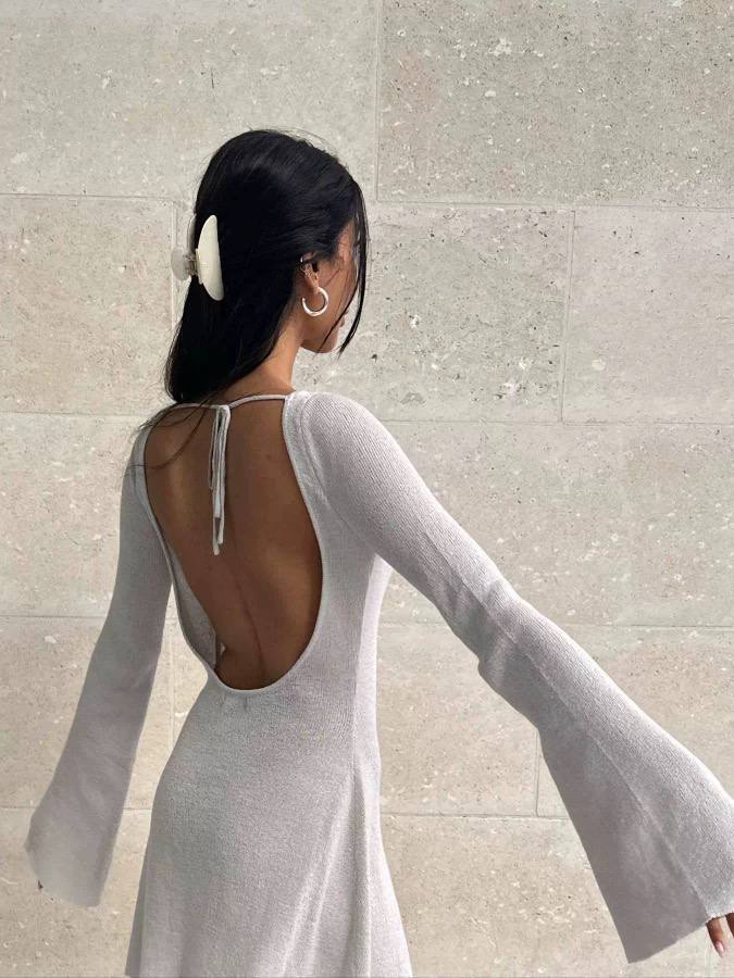 Striped Backless Dress