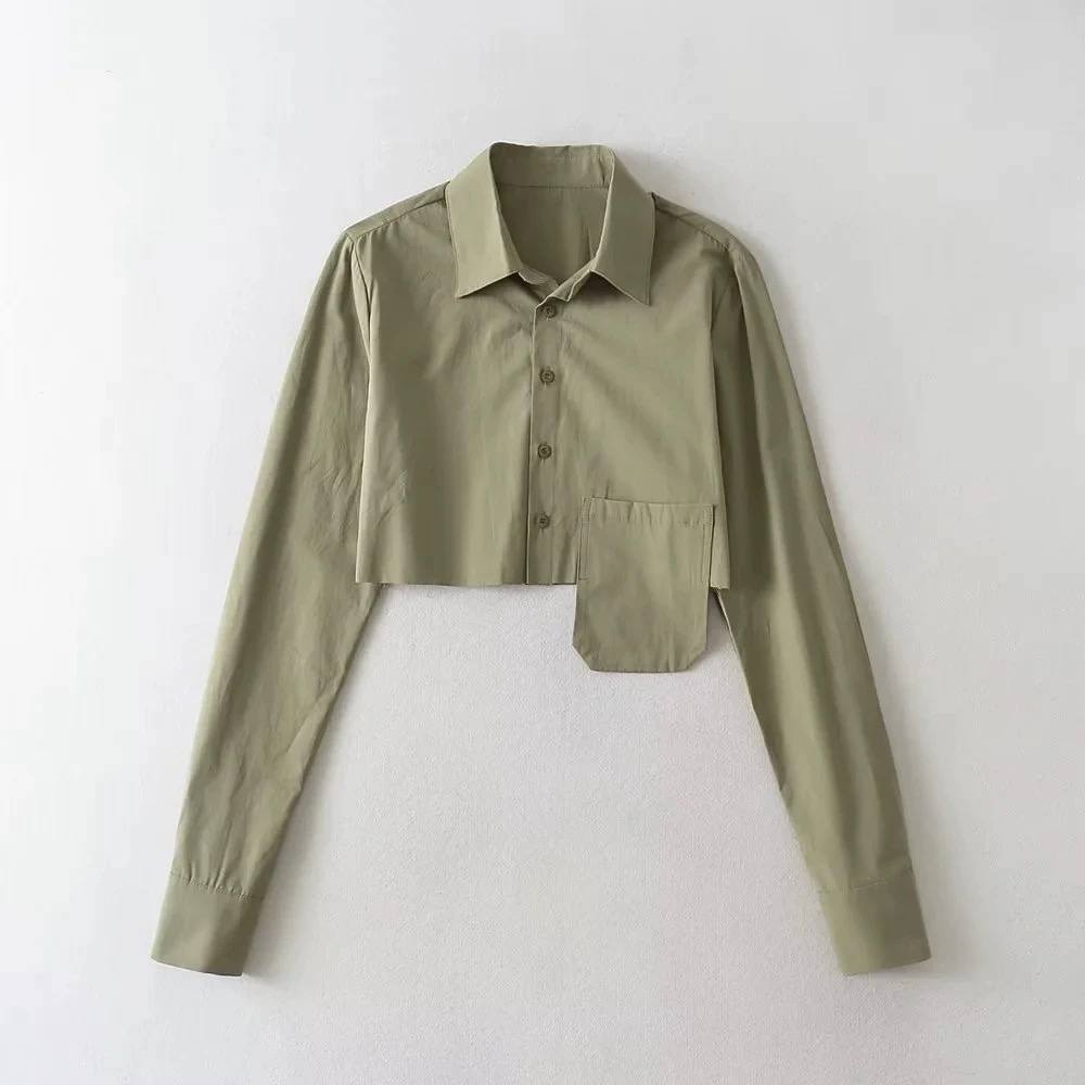 Button-Up Cropped Shirt