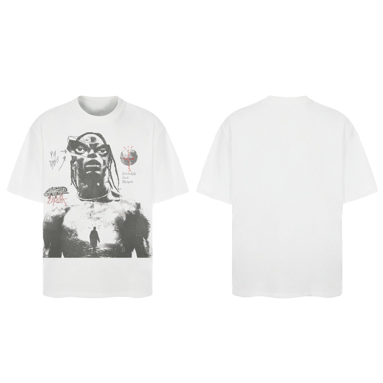 Travis Scott Graphic Print T-Shirt ( 4 set ) 