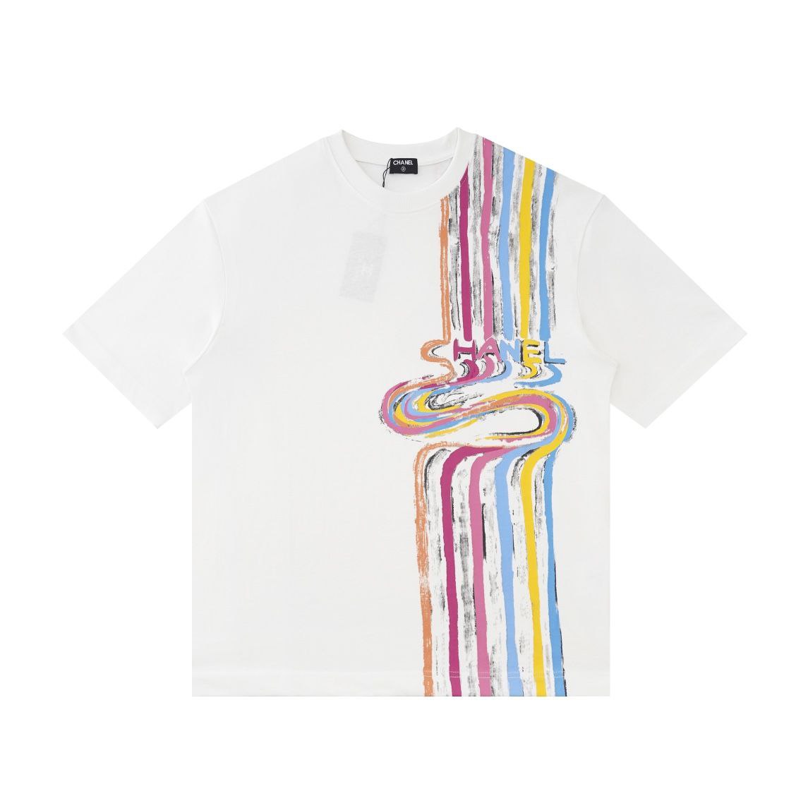 Chanel T-Shirt with Colorful Stripes
