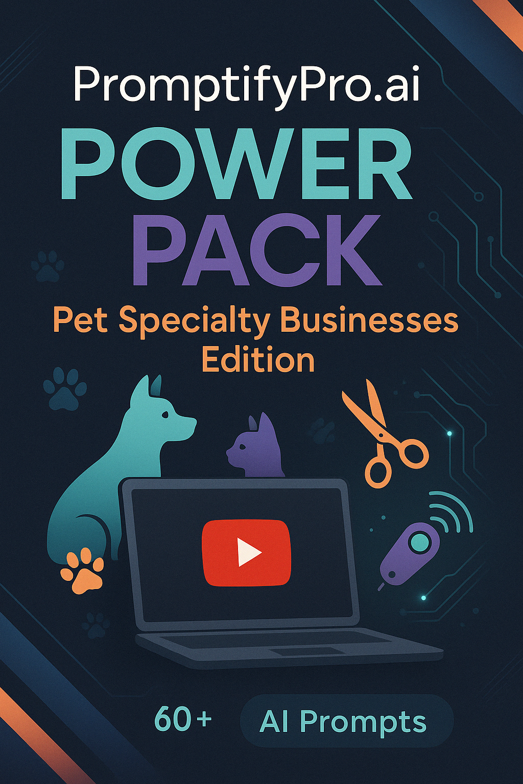 PromptifyPro.ai Power Pack ✨ POWER PACK 🚀 Pet Specialty Businesses Edition 🐾  Includes 60+ AI-optimized prompts, editable examples, implementation tips, and response spaces for maximum clarity, creativity, and business growth. ⚡