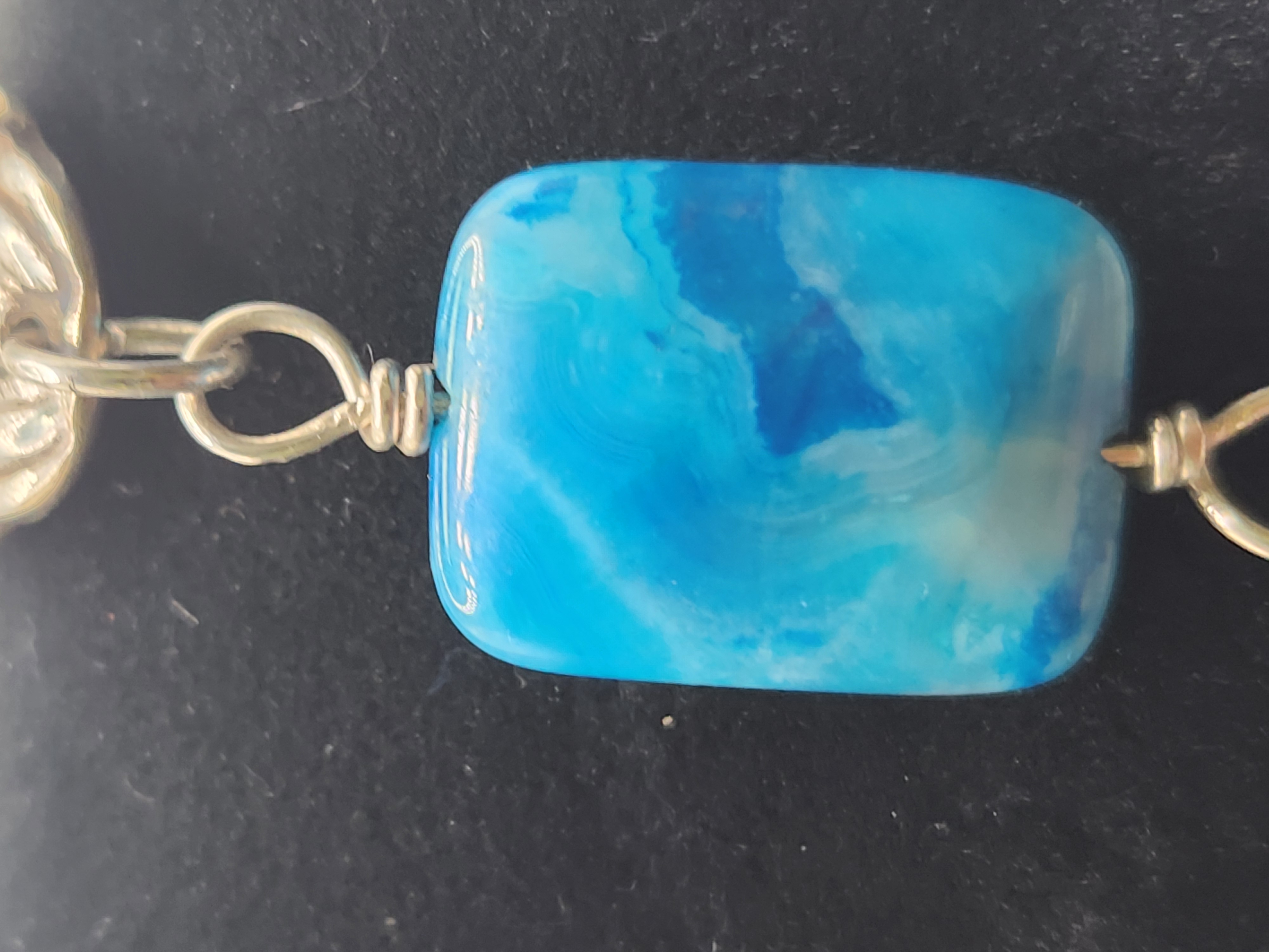 Blue Agate Bracelet | Upcycled Silverware Jewelry | Wisdom & Deep Inner Knowing