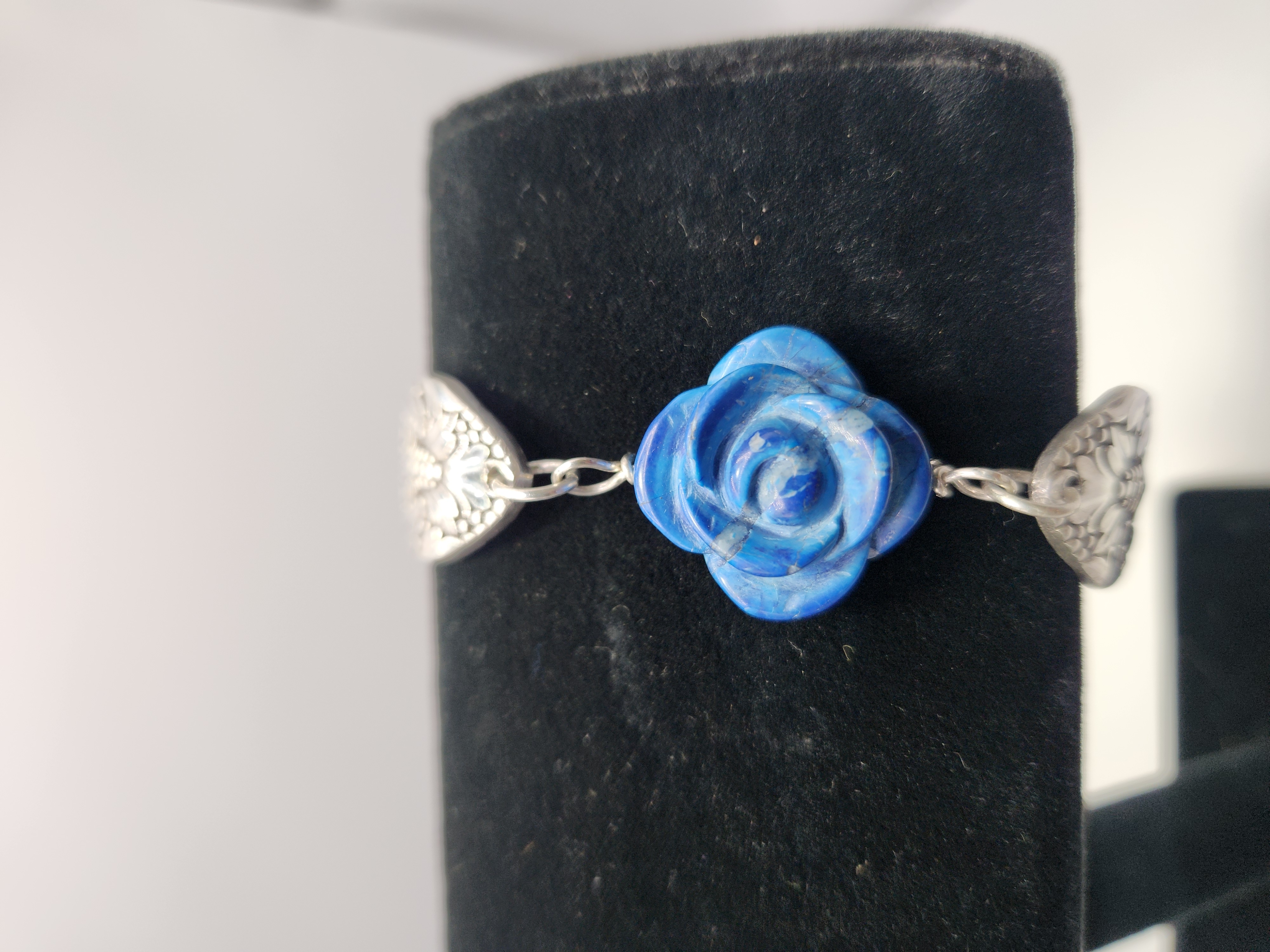 Marquise Lapis Lazuli Rose Bracelet | Enhances Clarity & Intuition