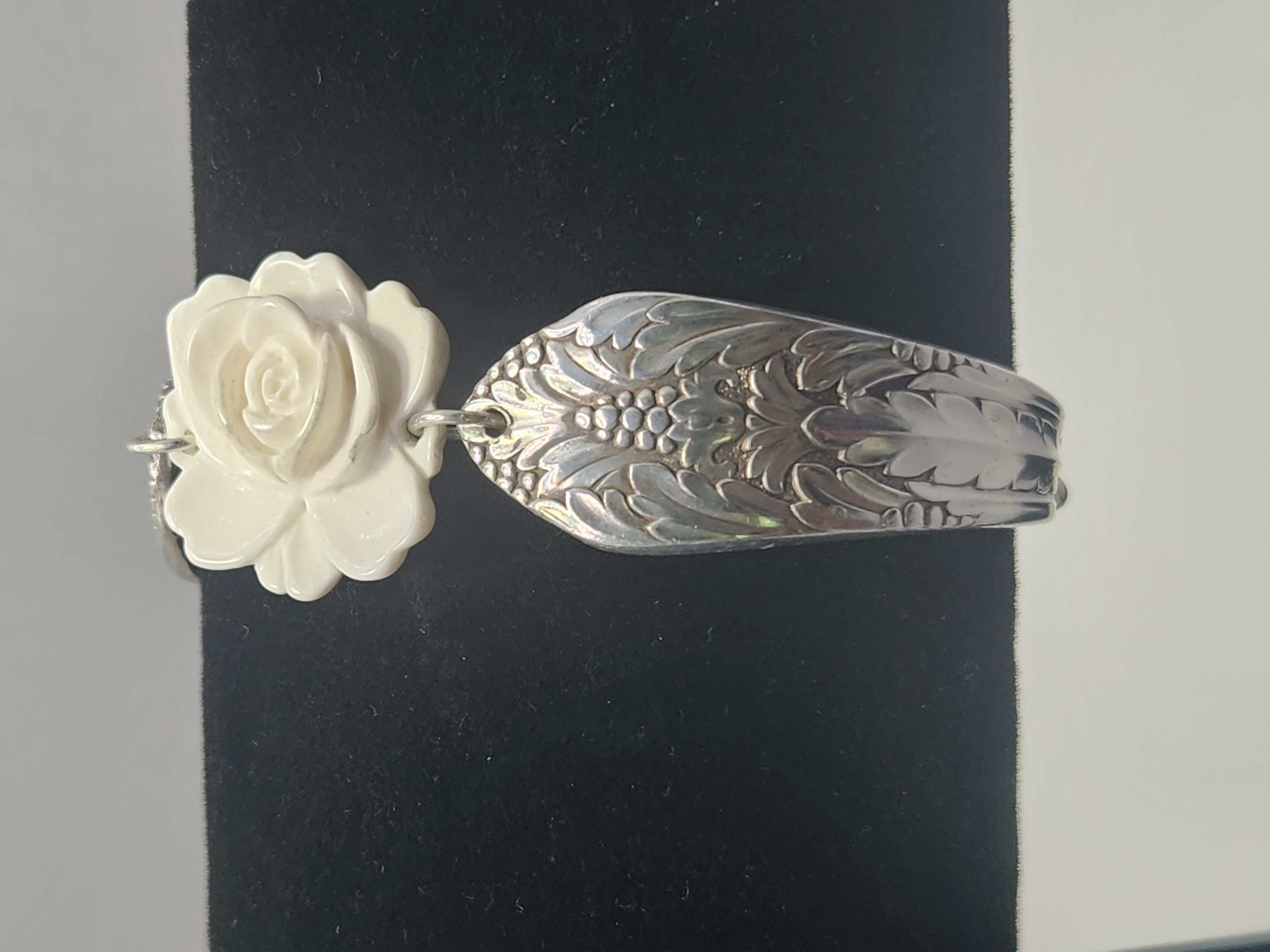 Marquise White Agate Rose Bracelet | Peace & Balance