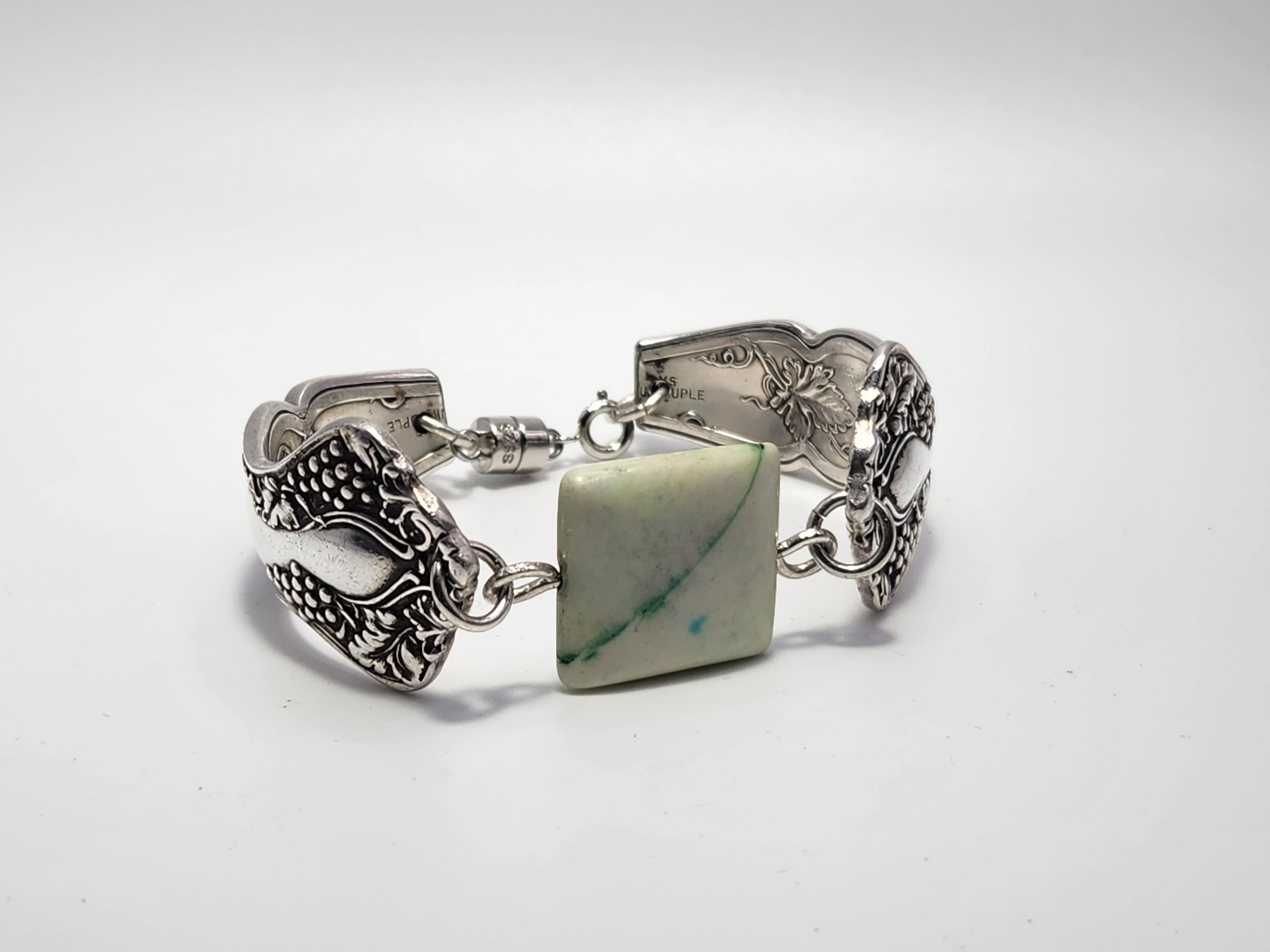 Magnesite Bracelet | Upcycled Silverware Jewelry | Emotional Clarity & Stress Relief