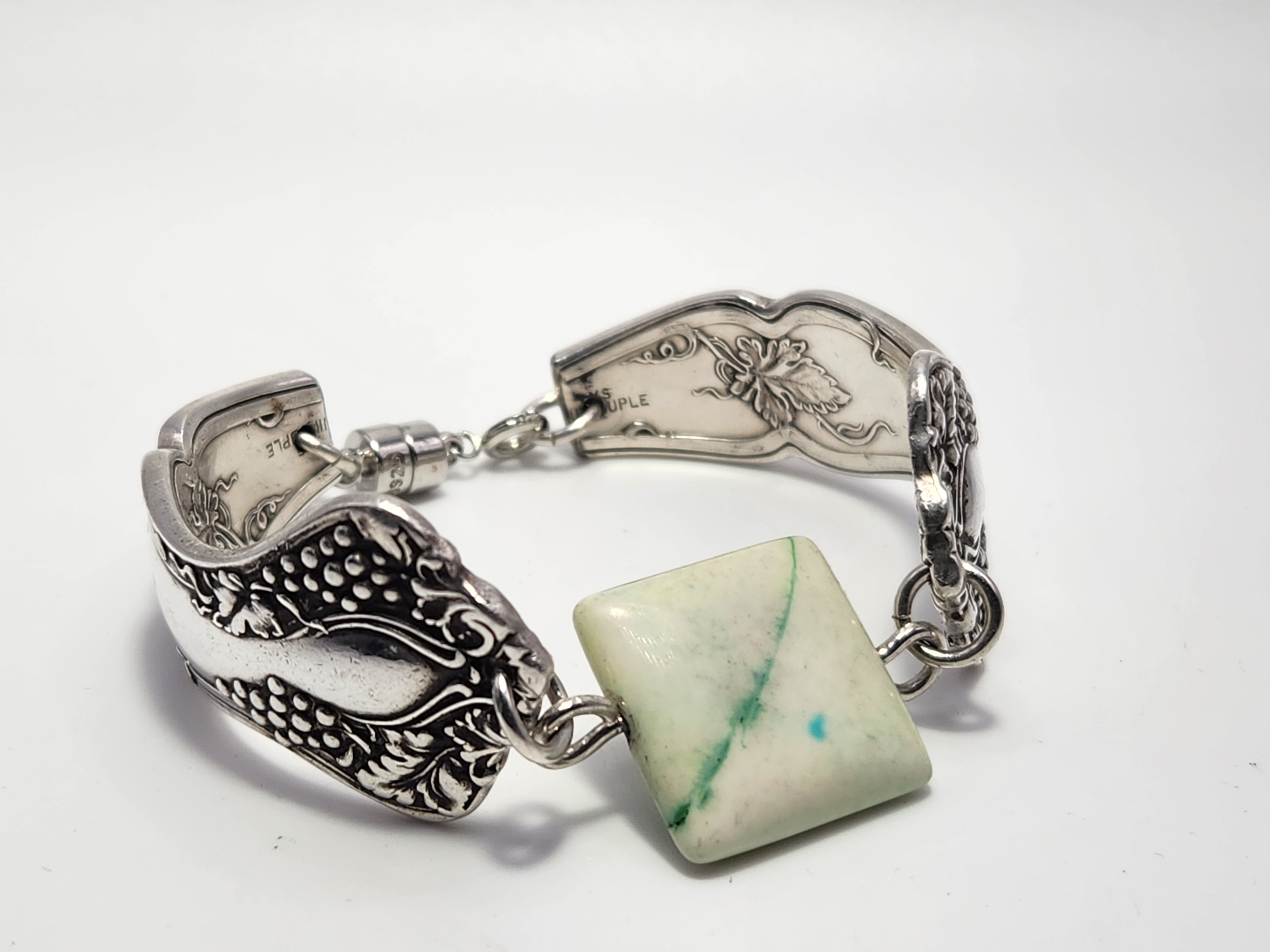 Magnesite Bracelet | Upcycled Silverware Jewelry | Emotional Clarity & Stress Relief
