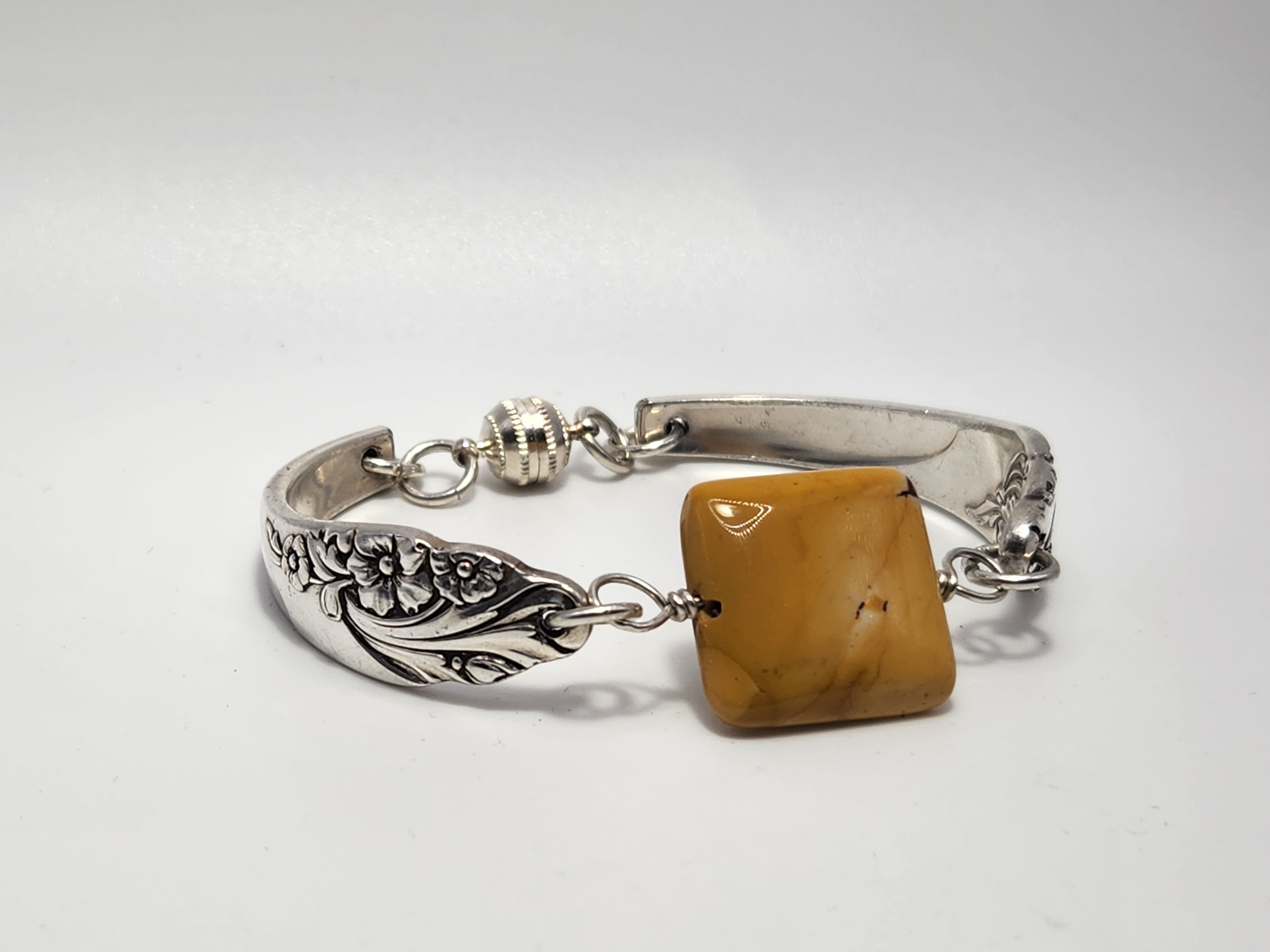 Mookaite Jasper Bracelet | Upcycled Silverware Jewelry | Strength & Courage
