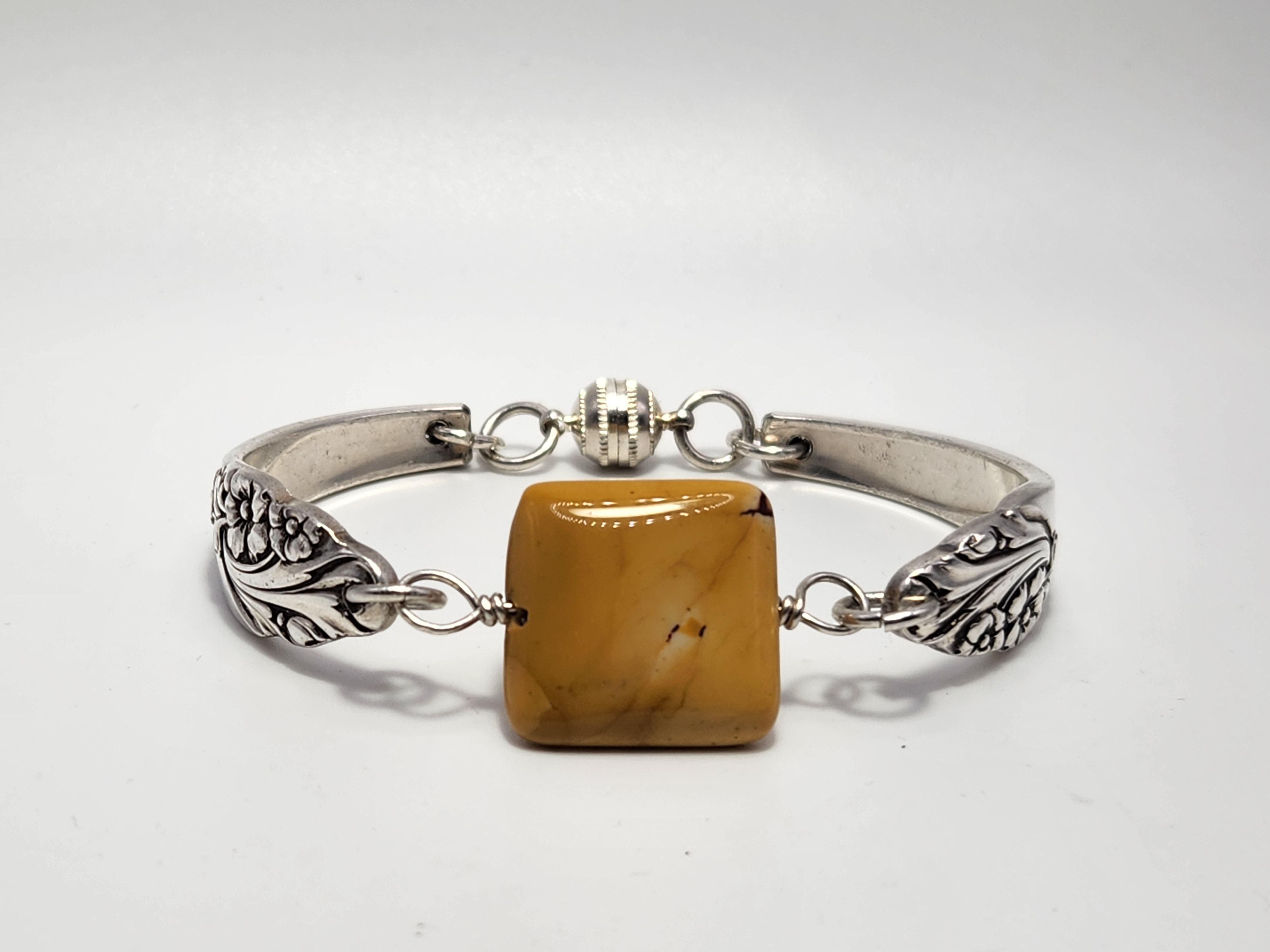 Mookaite Jasper Bracelet | Upcycled Silverware Jewelry | Strength & Courage