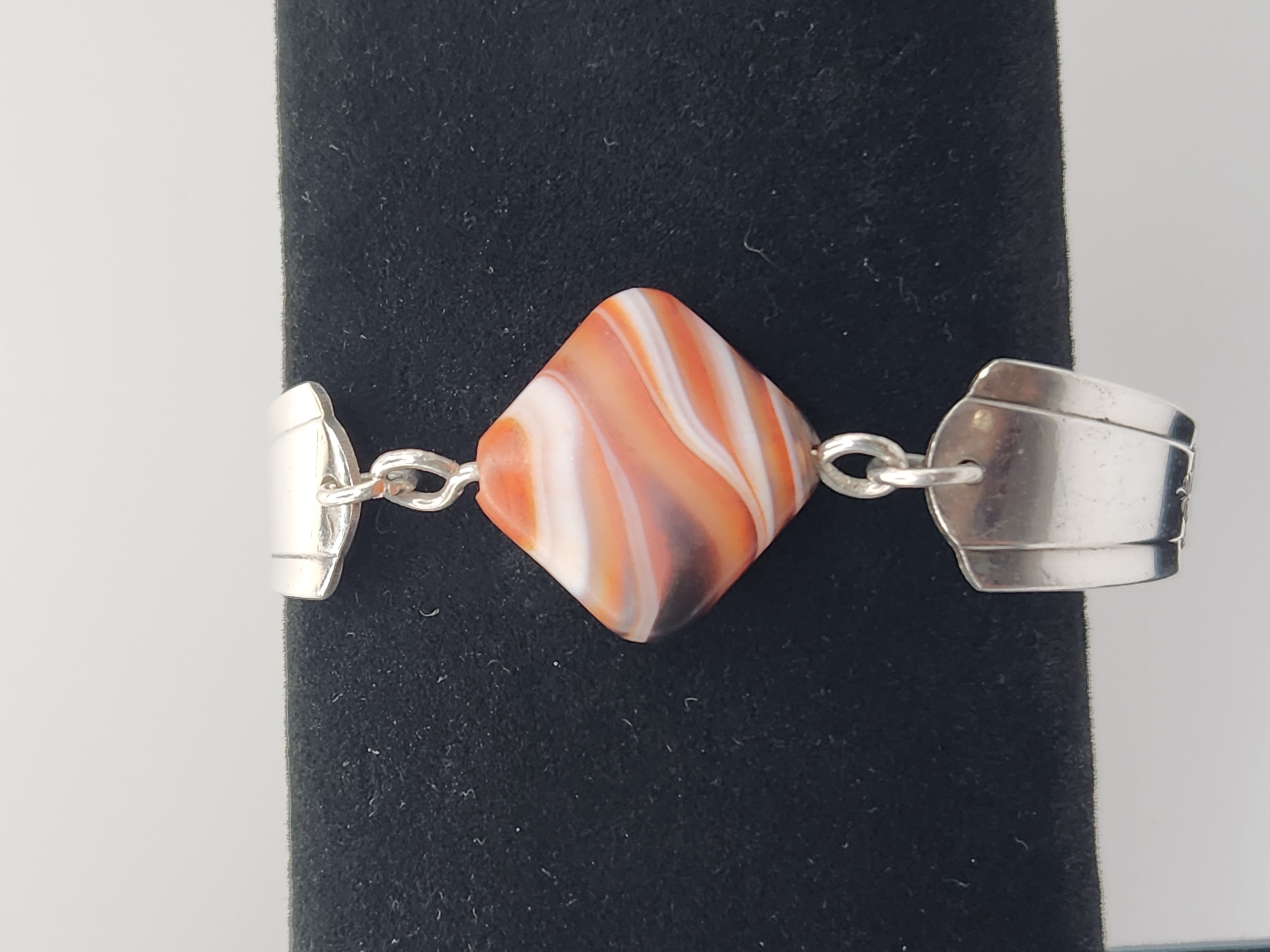 Sardonyx Bracelet | Upcycled Silverware Jewelry | Strength & Protection