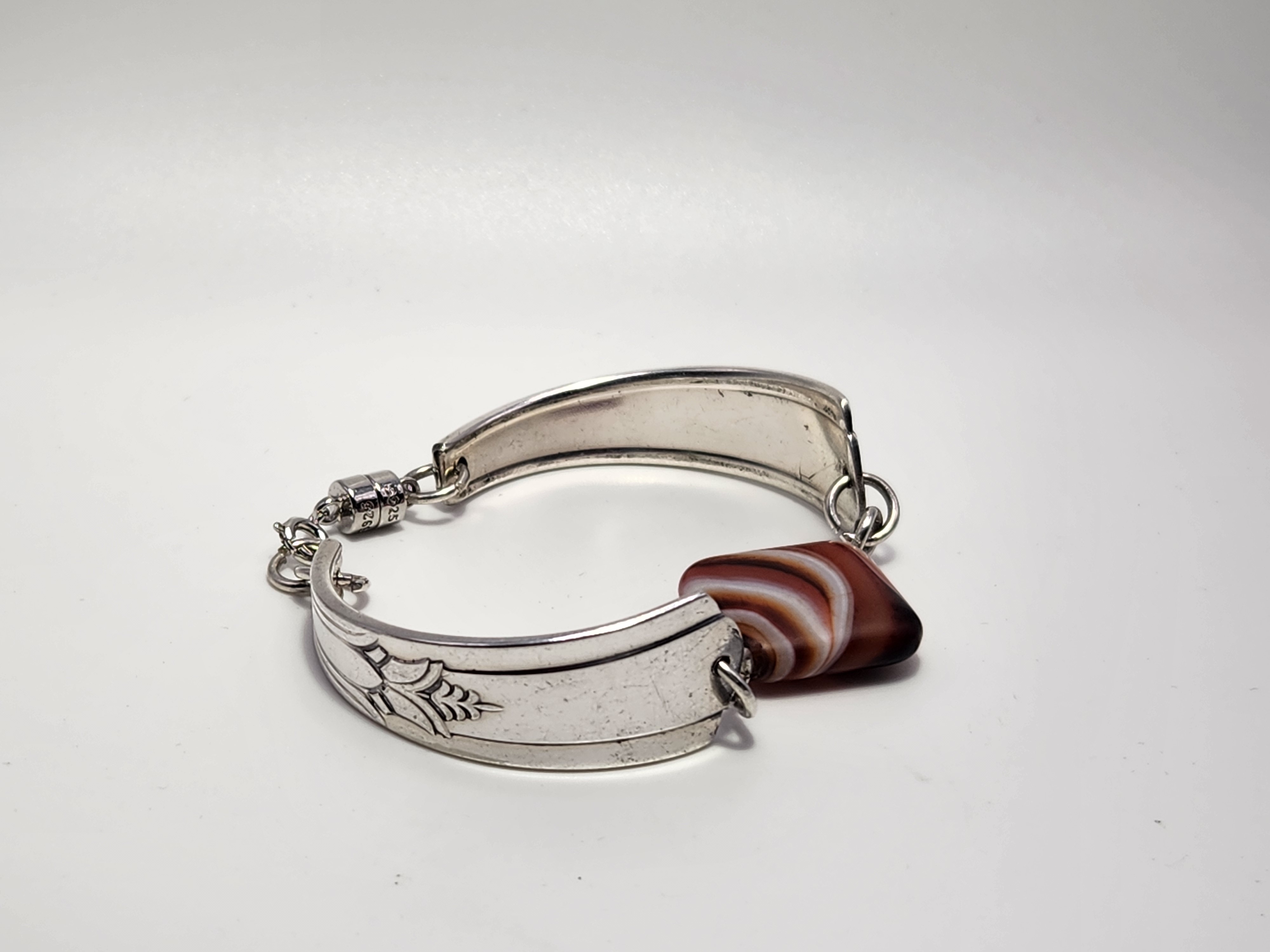 Sardonyx Bracelet | Upcycled Silverware Jewelry | Strength & Protection