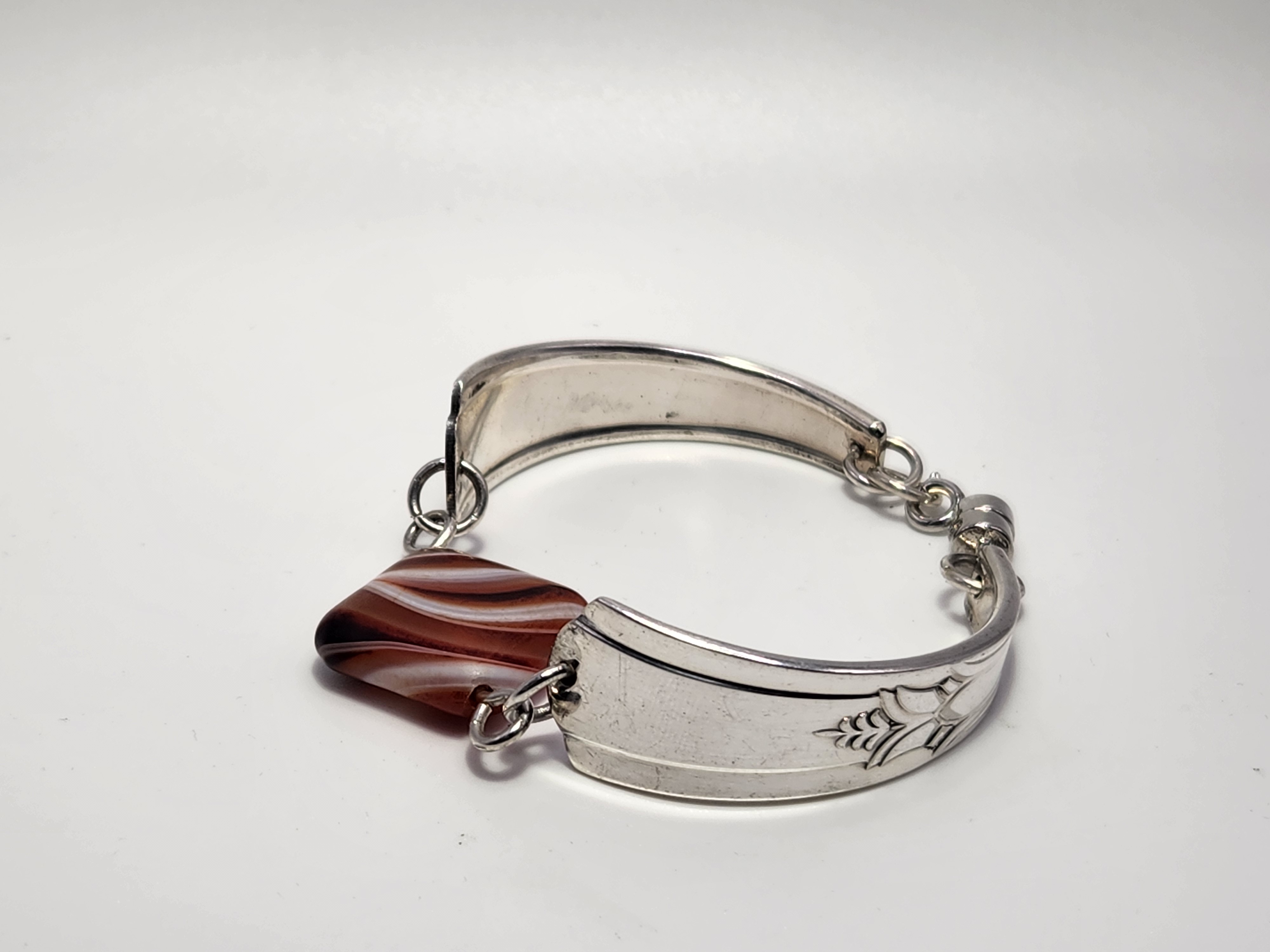 Sardonyx Bracelet | Upcycled Silverware Jewelry | Strength & Protection