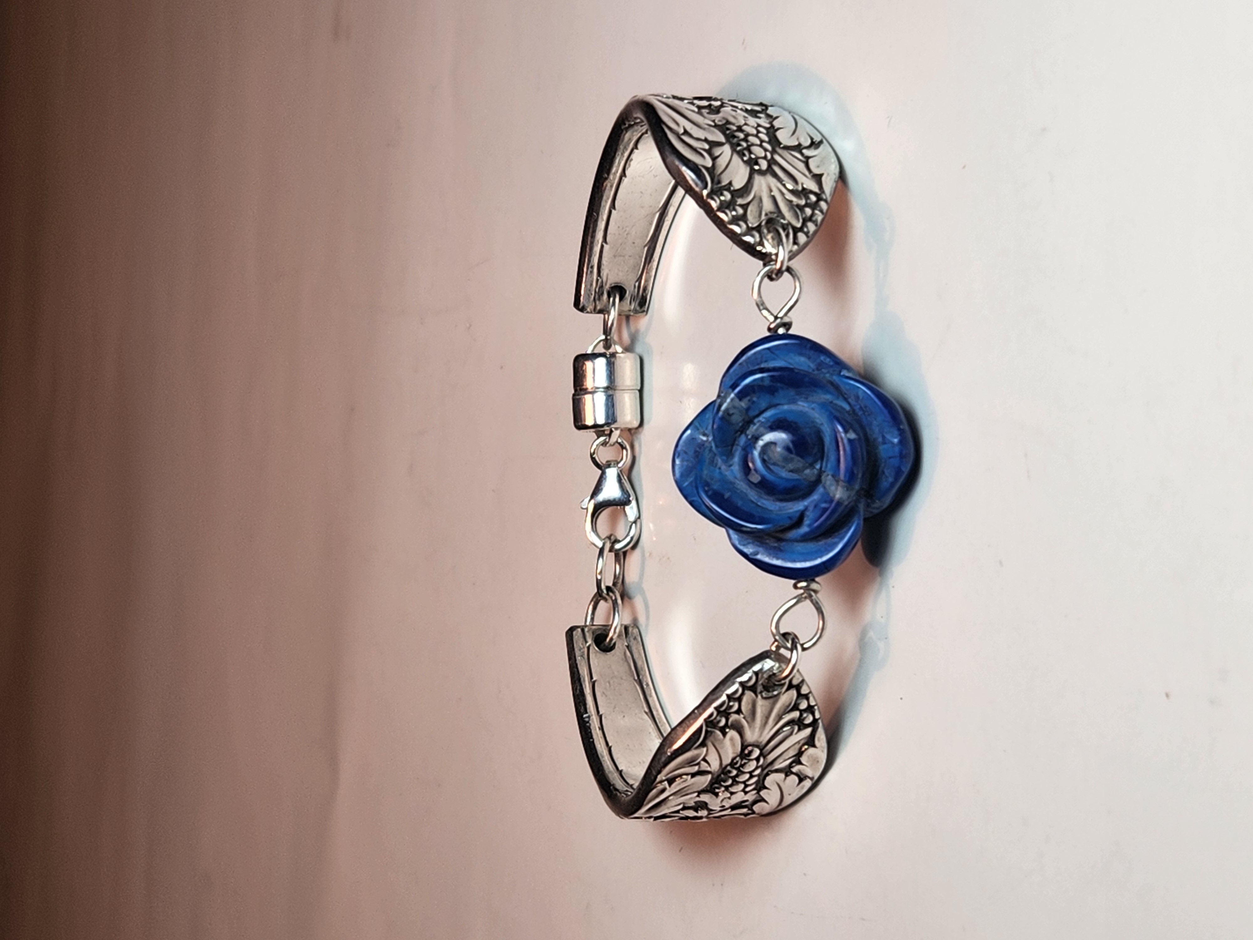 Marquise Lapis Lazuli Rose Bracelet | Enhances Clarity & Intuition